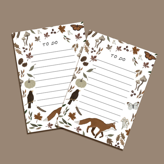 Autumn Woodland To Do Notepad by HeatherLucyJ