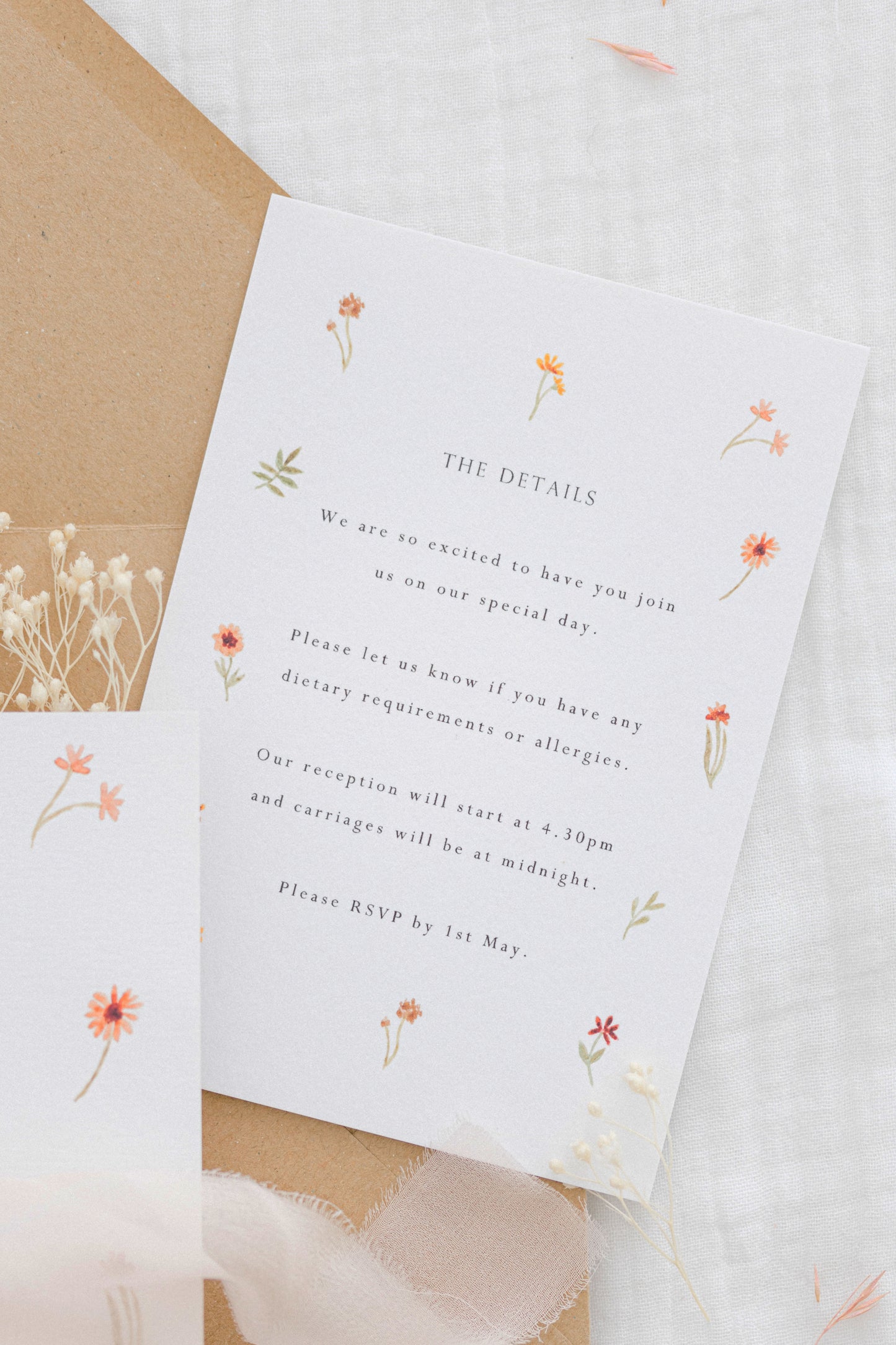 Tiny Florals Wedding Invitation Suite