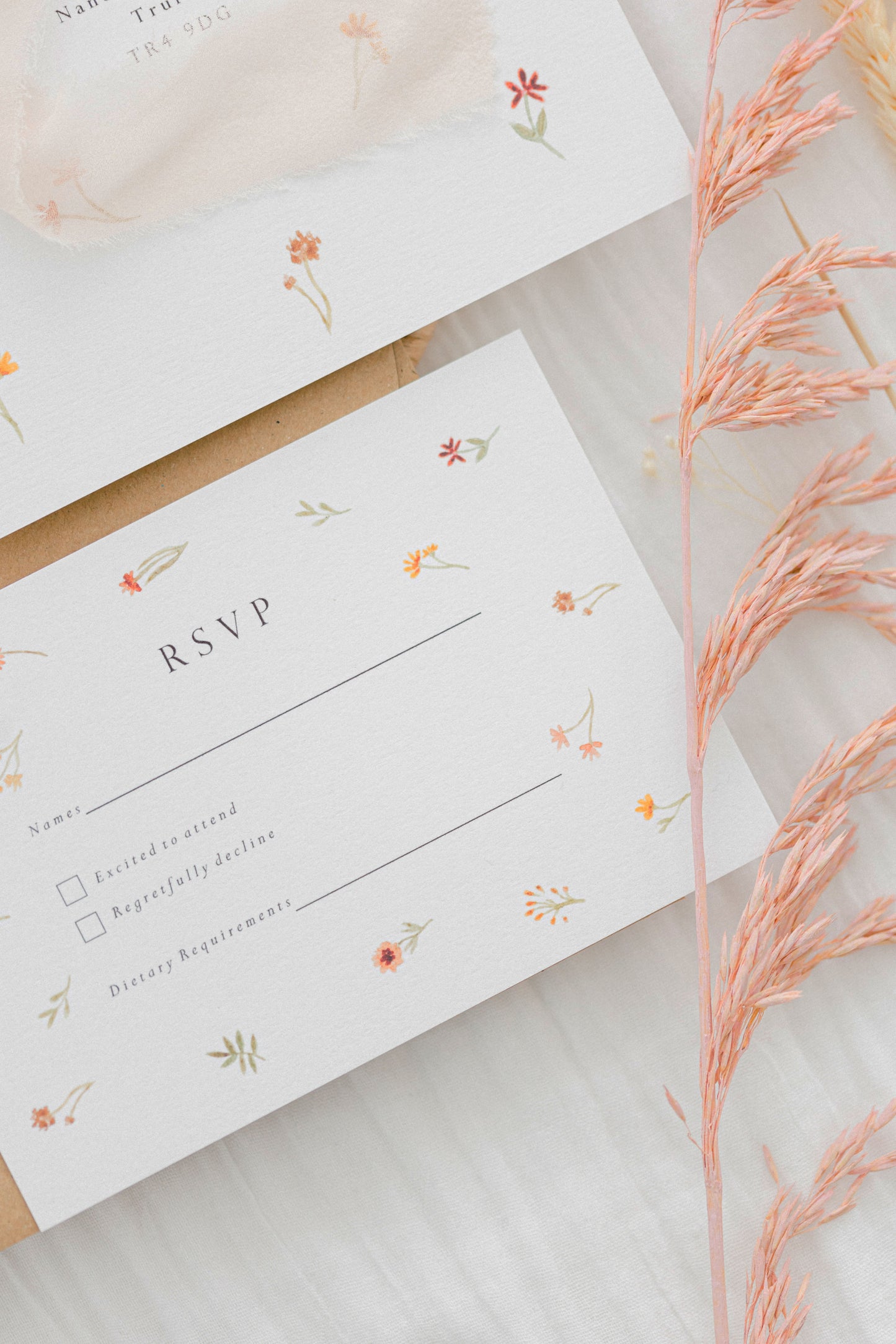 Tiny Florals Wedding Invitation Suite