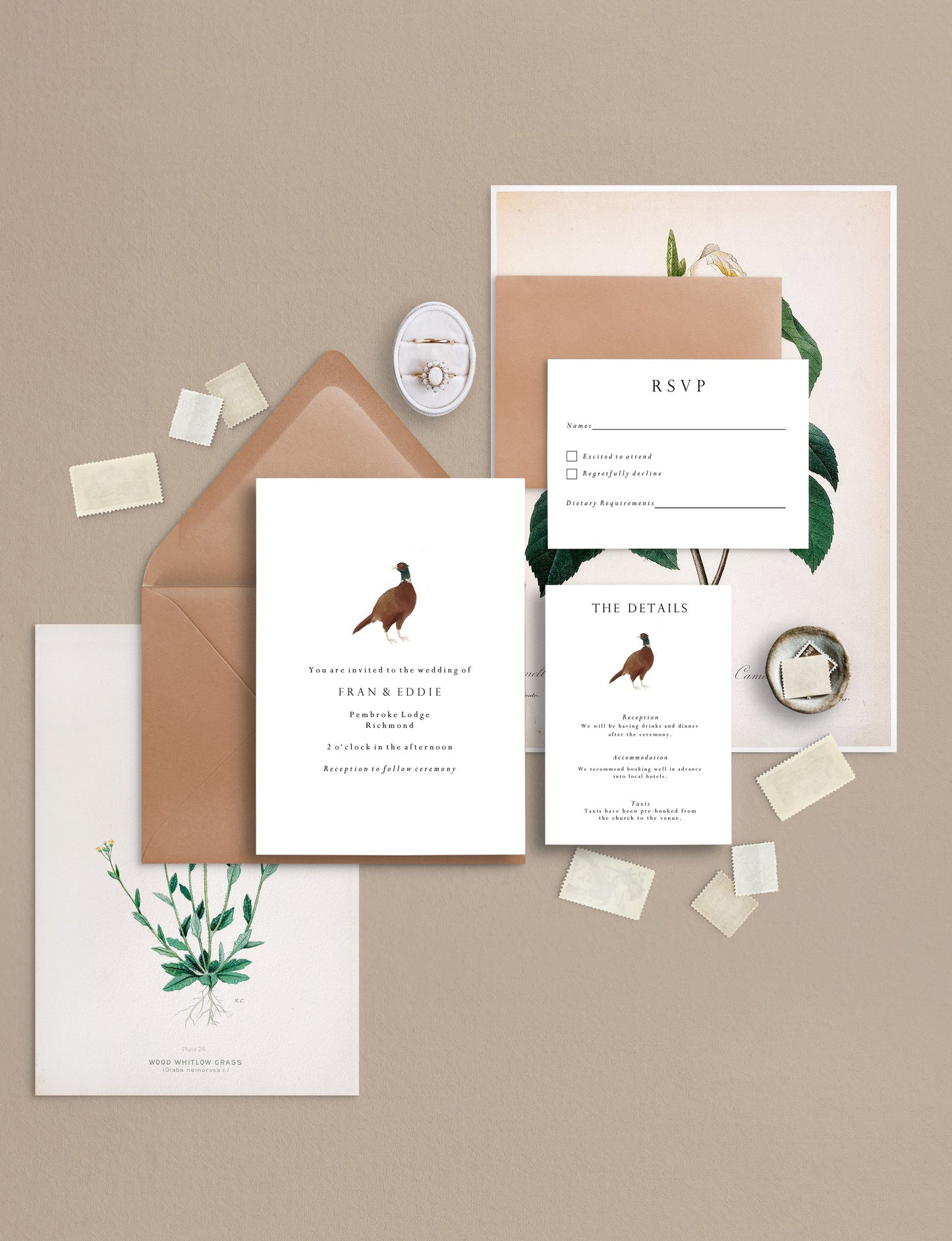 Pheasant Wedding Invitation