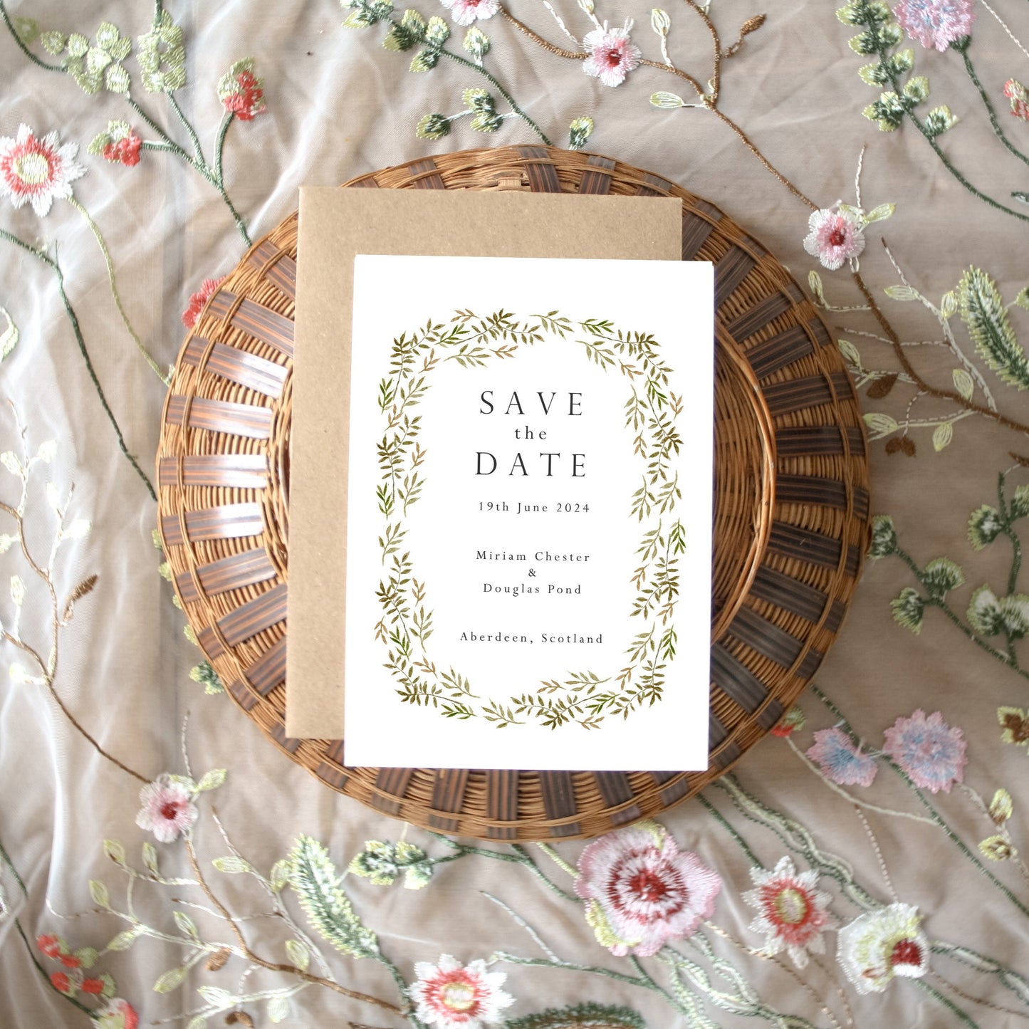 Greenery Border Save the Date