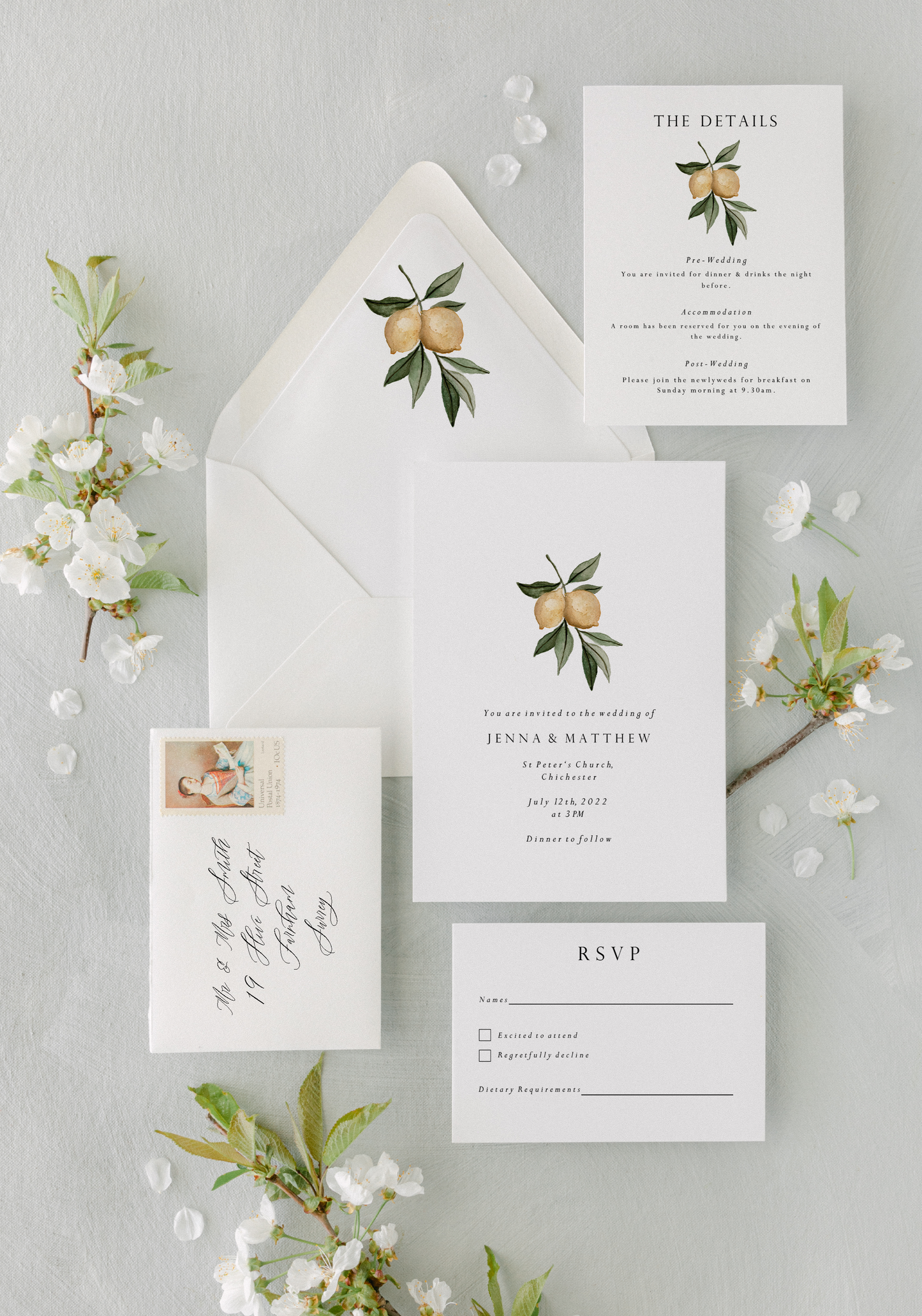 Lemon Fruit Wedding Invitation