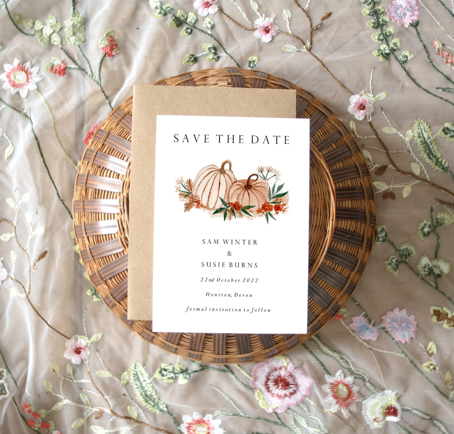 Floral Pumpkin Save the Date