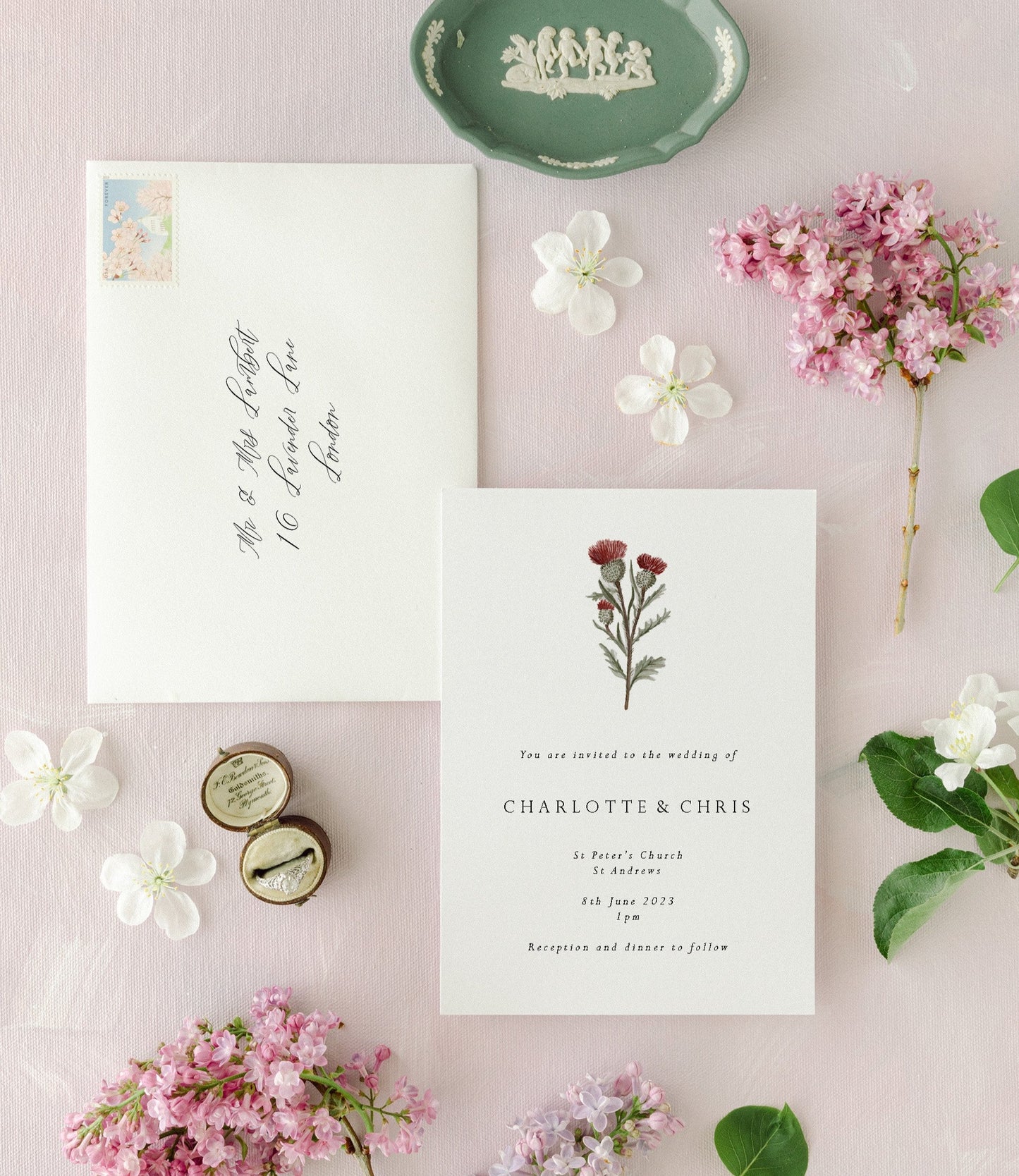 Scottish Thistle Wedding Invitation Suite