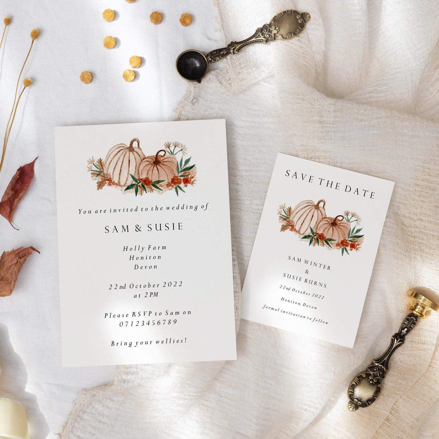 Floral Pumpkin Save the Date