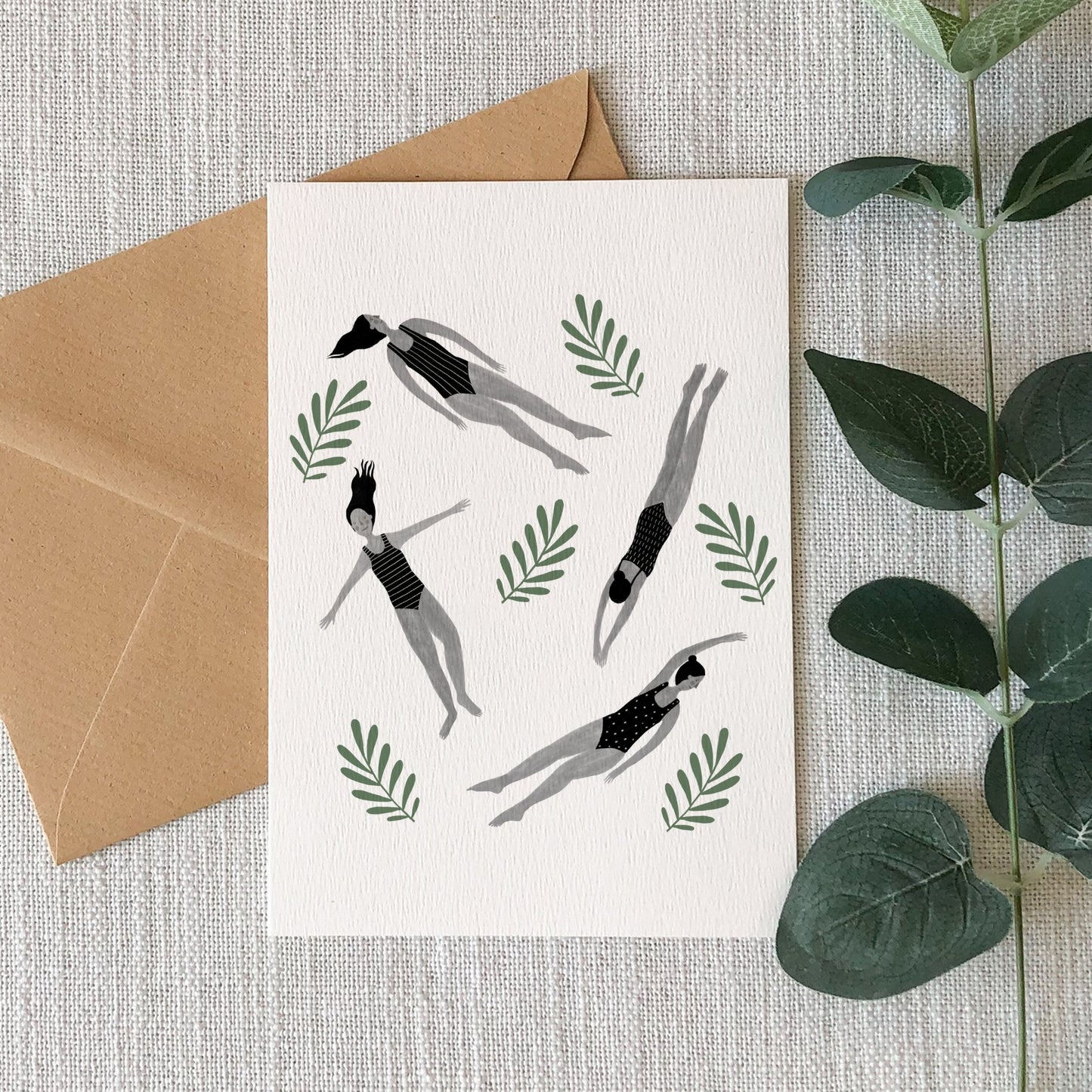 Wild Swimmers Illustrated Greeting Card