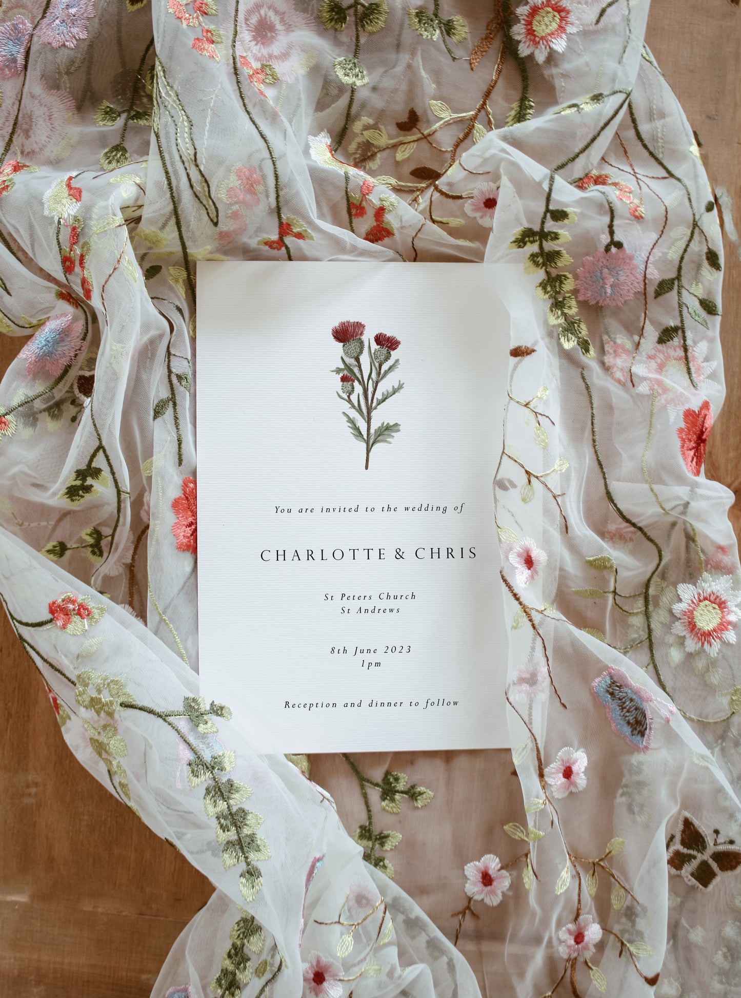 Scottish Thistle Wedding Invitation Suite