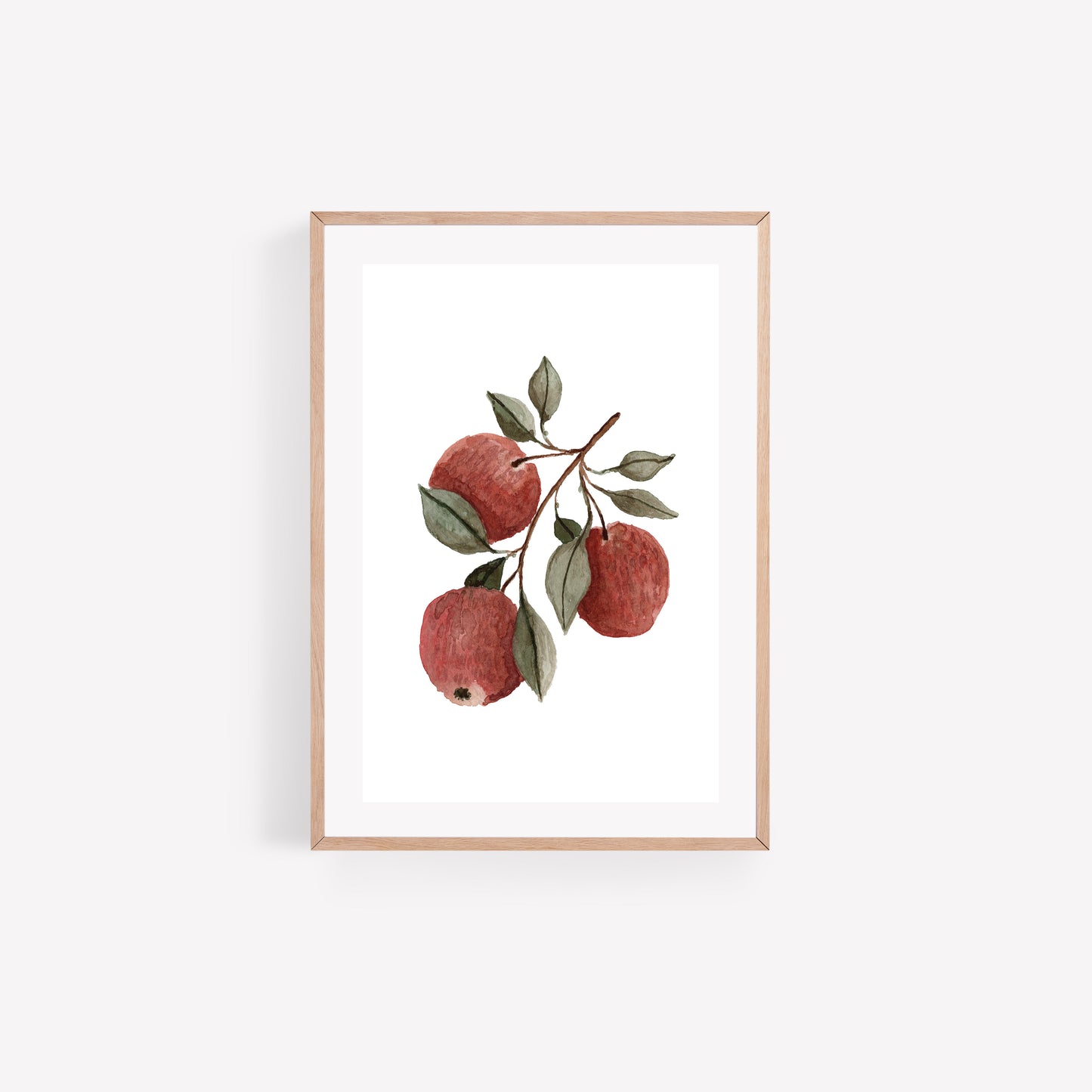 Red Apple Watercolour Art Print