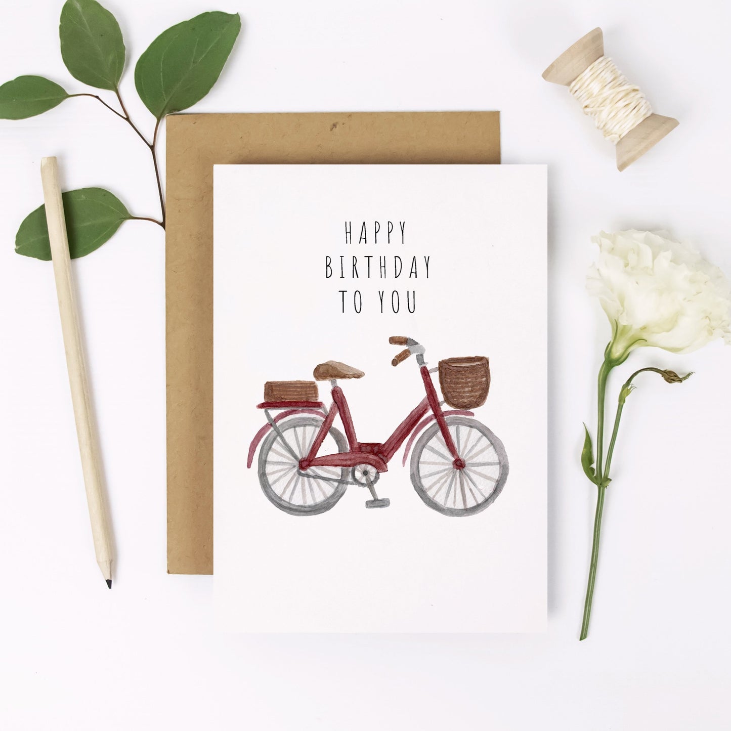 Red Bicycle Birthday Card