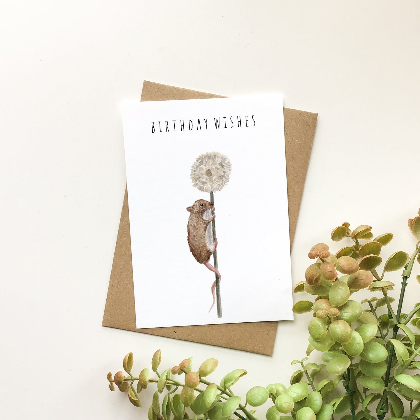 Harvest Mouse Birthday Card
