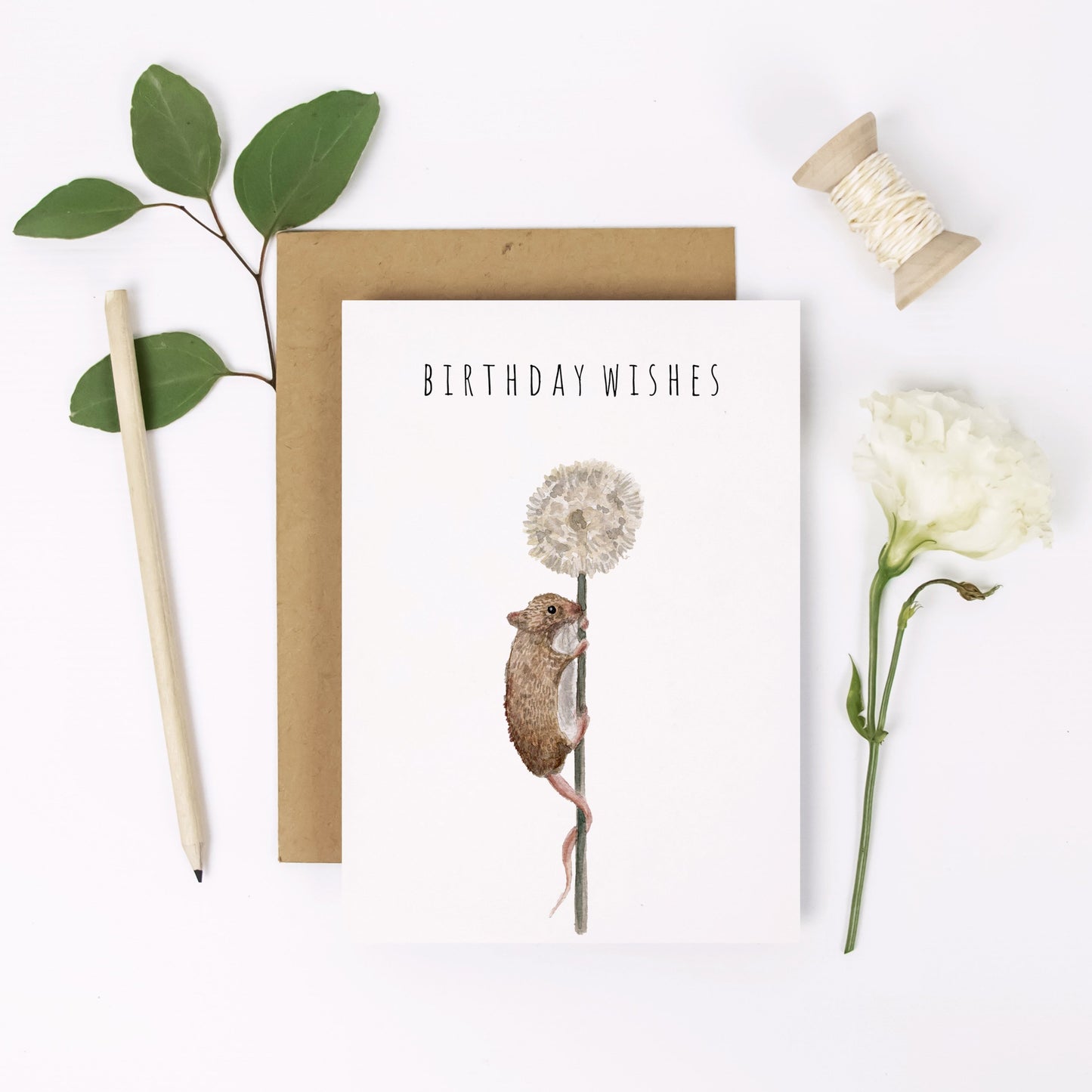 Harvest Mouse Birthday Card