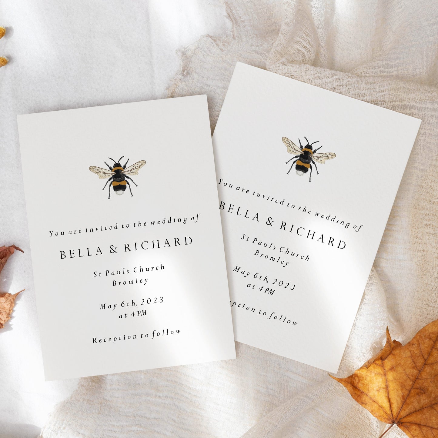bumblebee wedding invitation by heatherlucyj