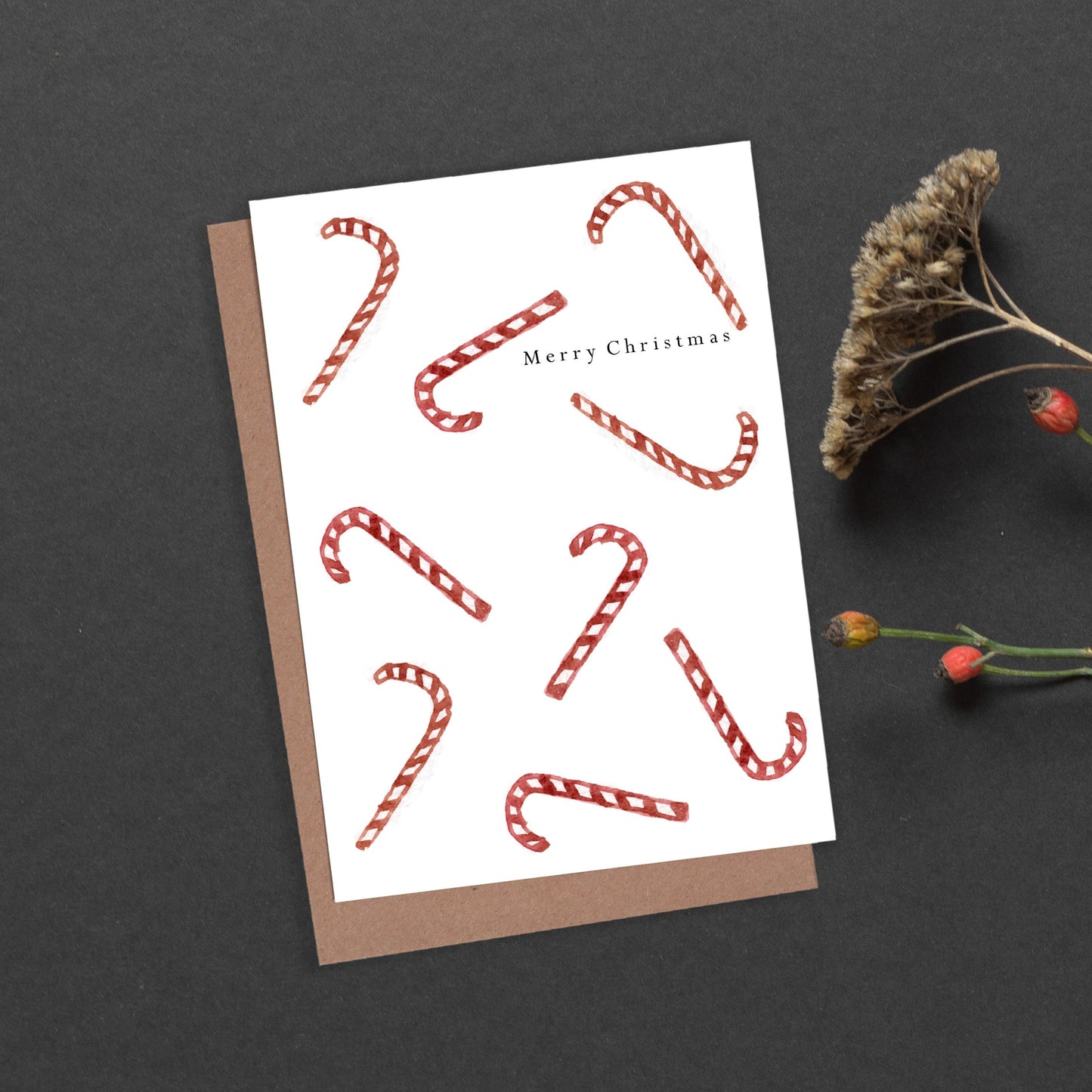 Candy Cane Christmas Card