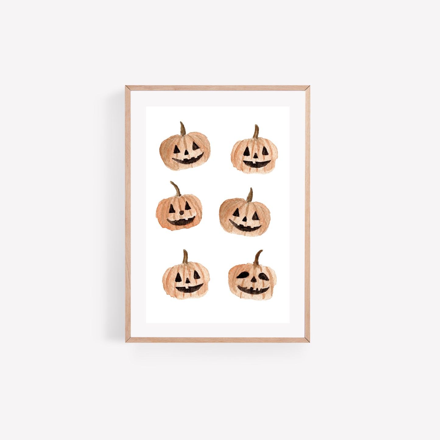 Carved Halloween Pumpkins Watercolour Art Print