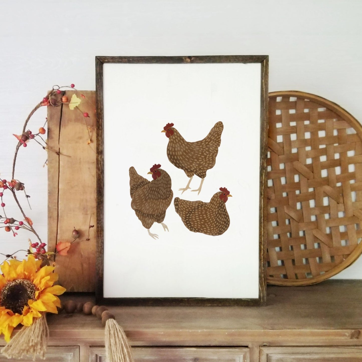 Brown Chickens Art Print