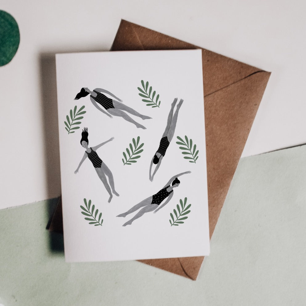 Wild Swimmers Illustrated Greeting Card