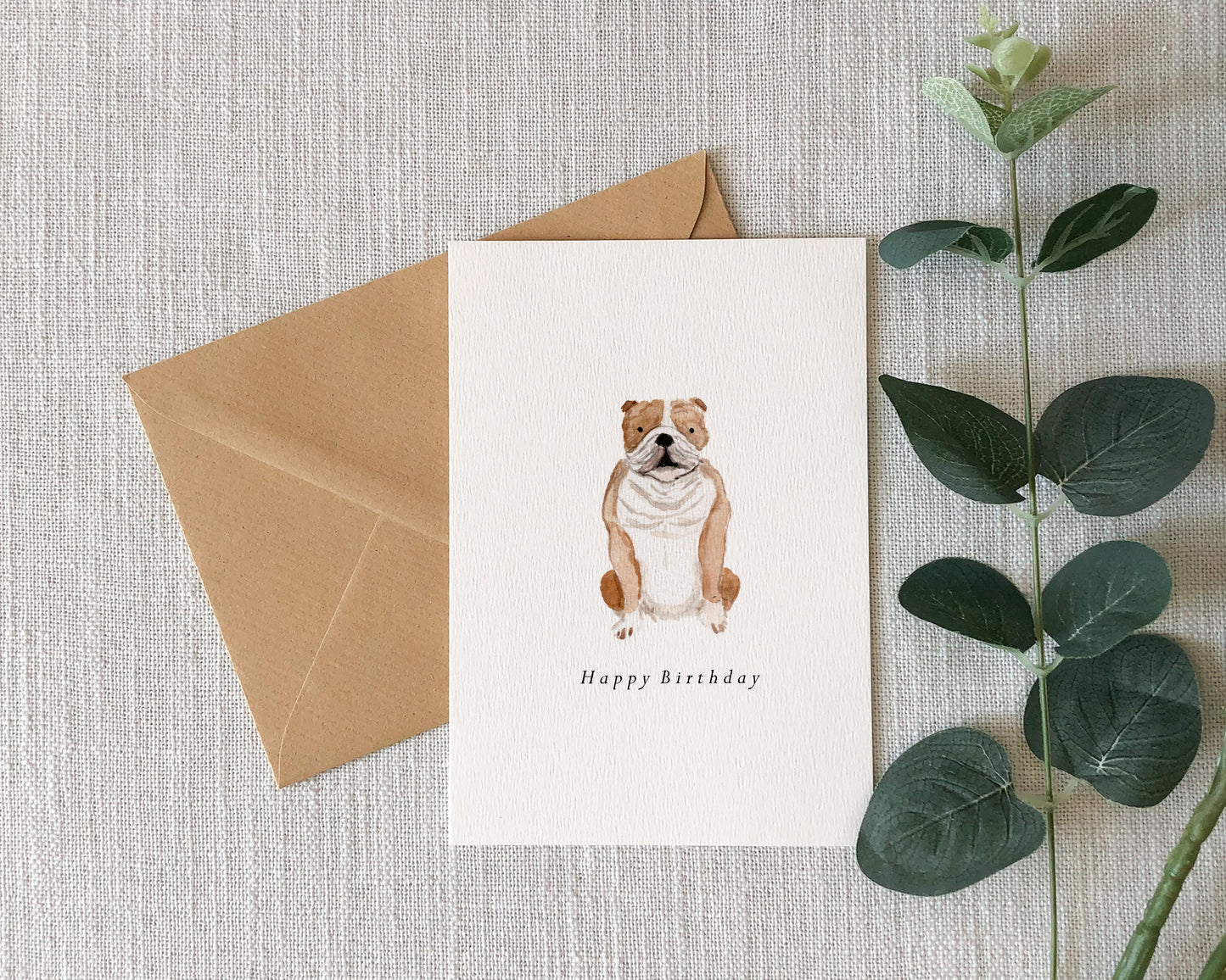 English Bulldog Birthday Card