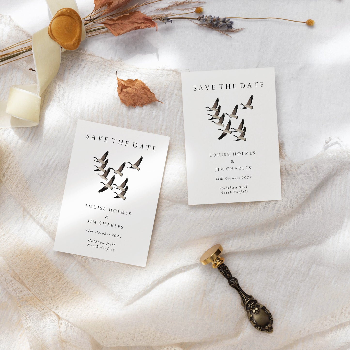 Flying Geese Wedding Save the Date