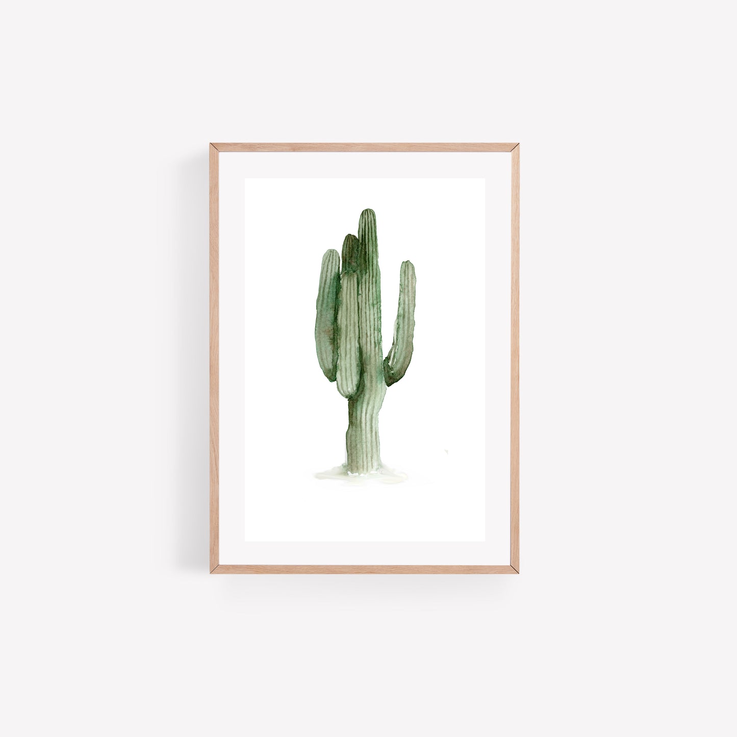 Green Cactus Watercolour Art Print