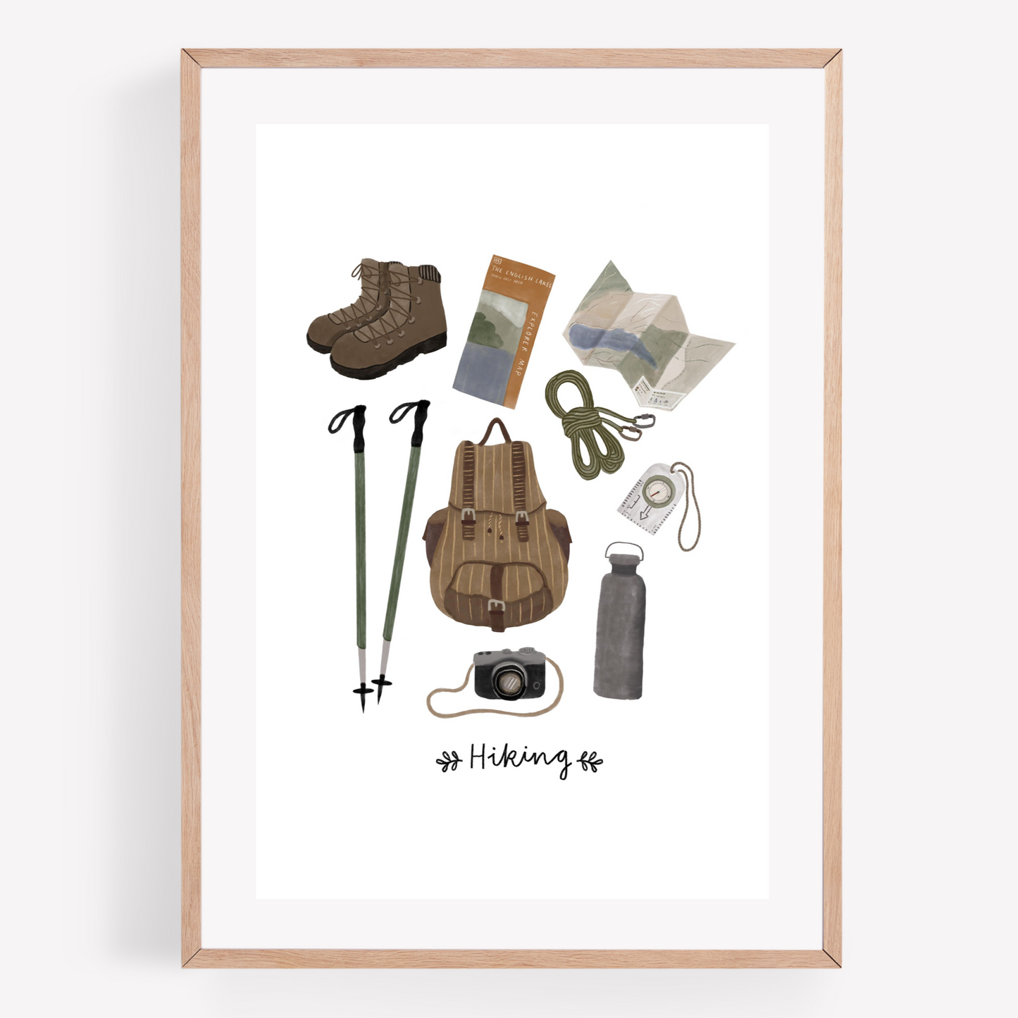 Hiking Essentials Art Print