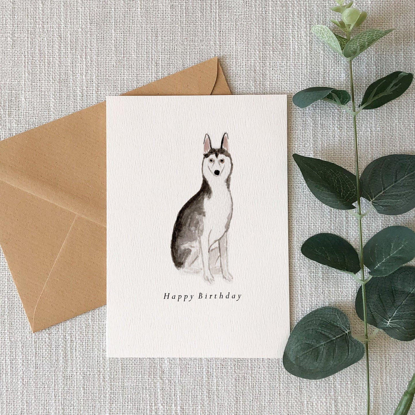 Siberian Husky Birthday Card