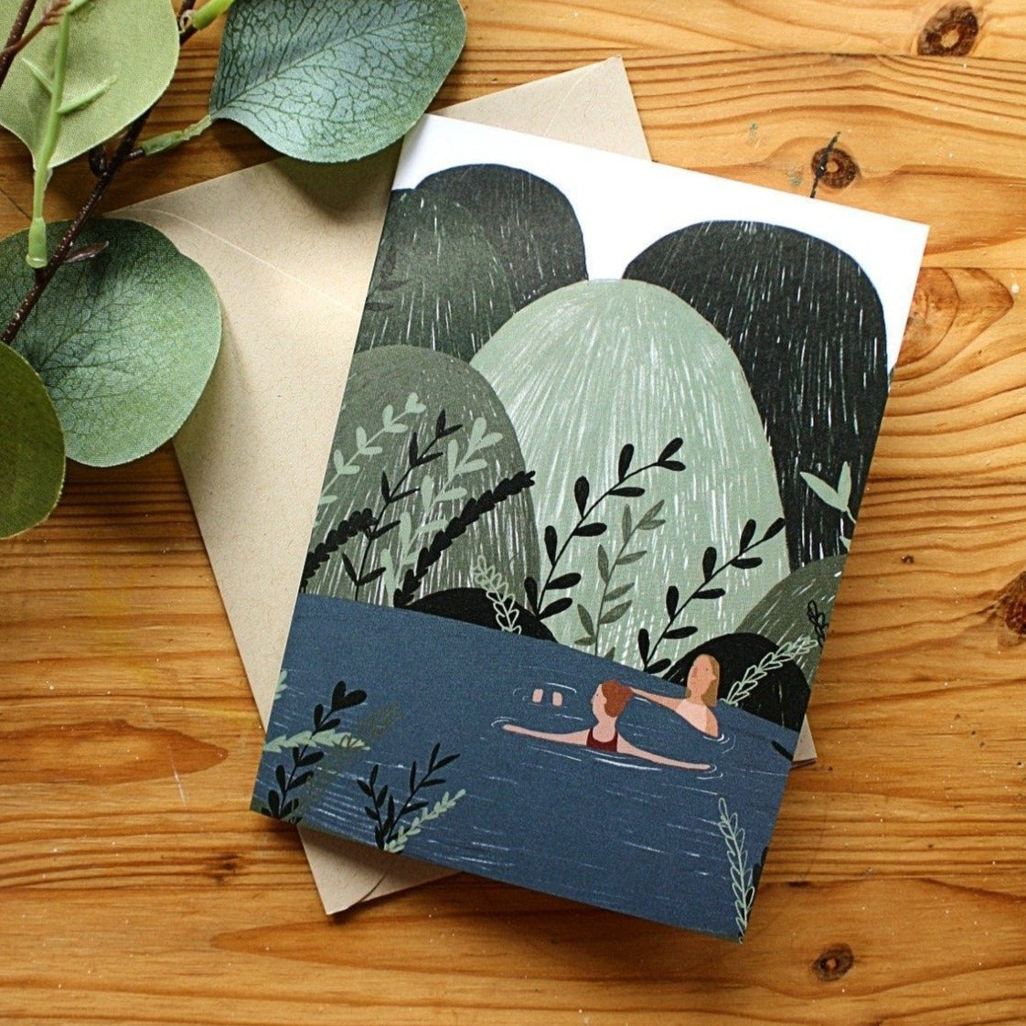 Wild Swimming Illustrated Greeting Card