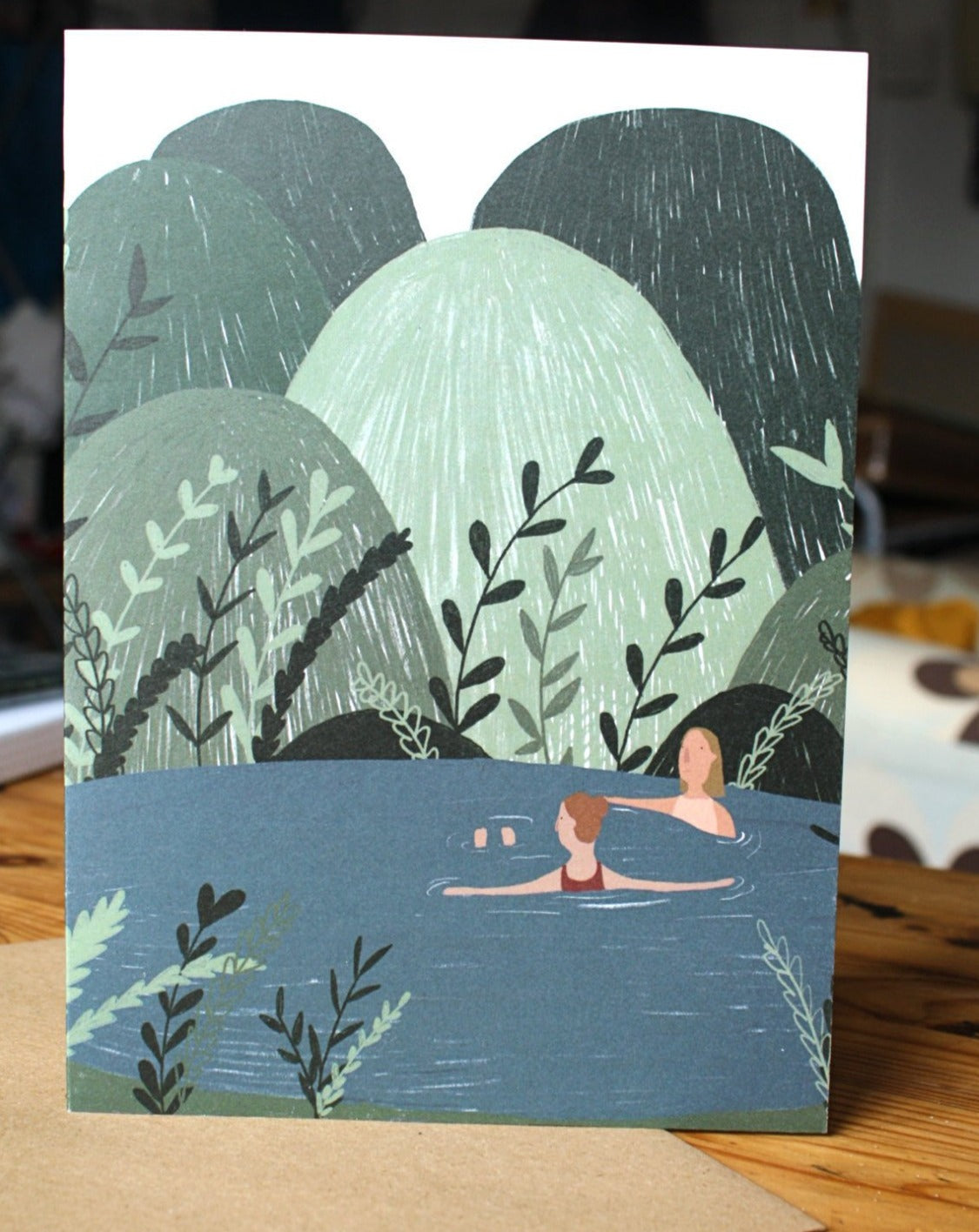 Wild Swimming Illustrated Greeting Card