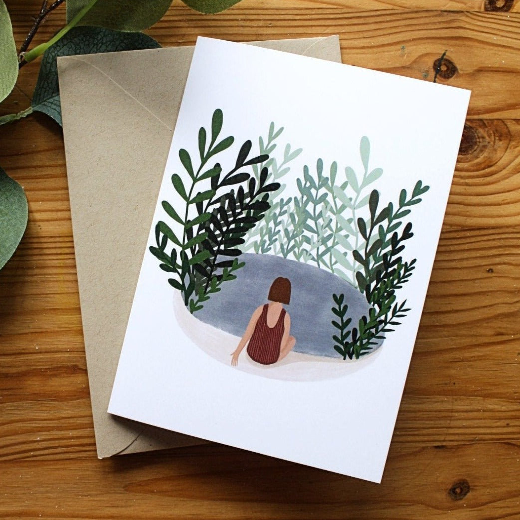 Wild Swimming Pond Illustrated Greeting Card