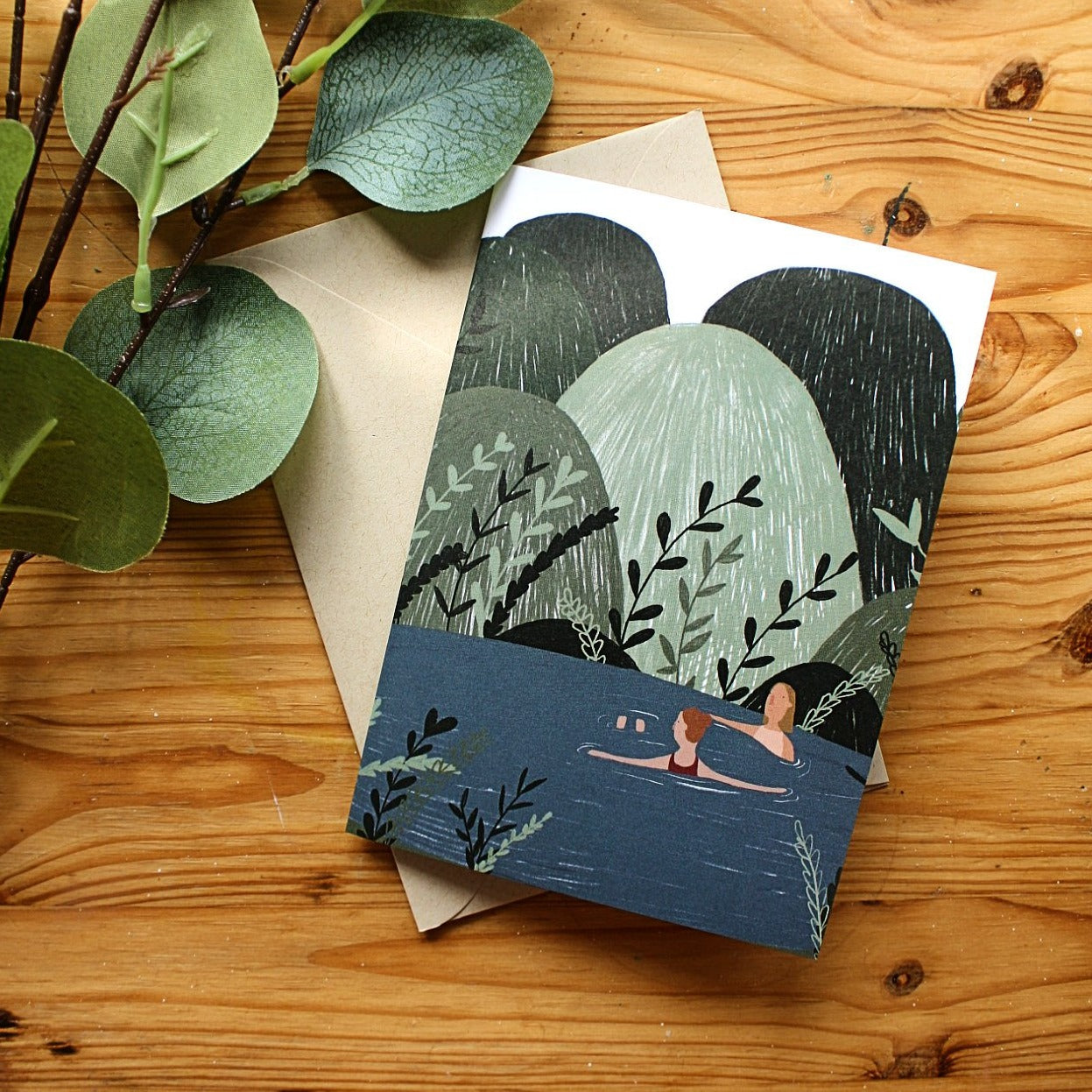 Set of 2 Wild Swimming Greeting Cards