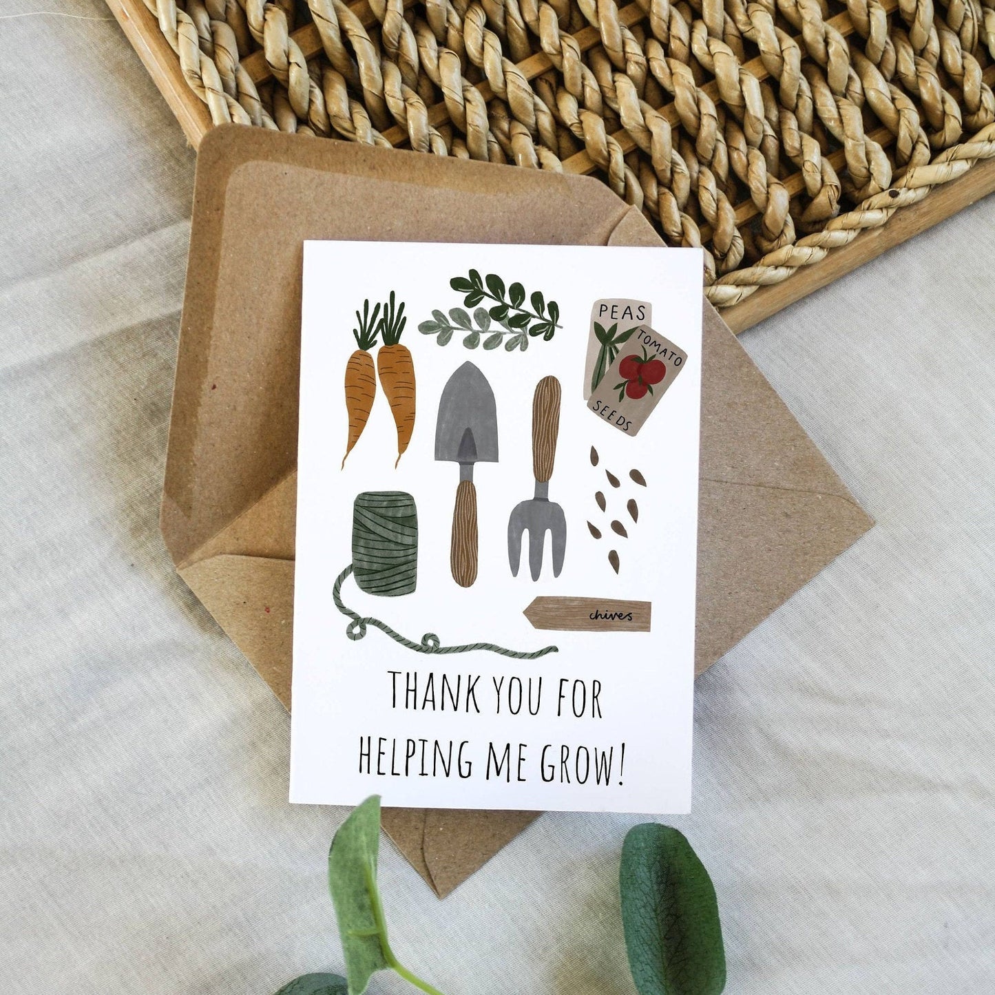 Thank You For Helping Me Grow Card
