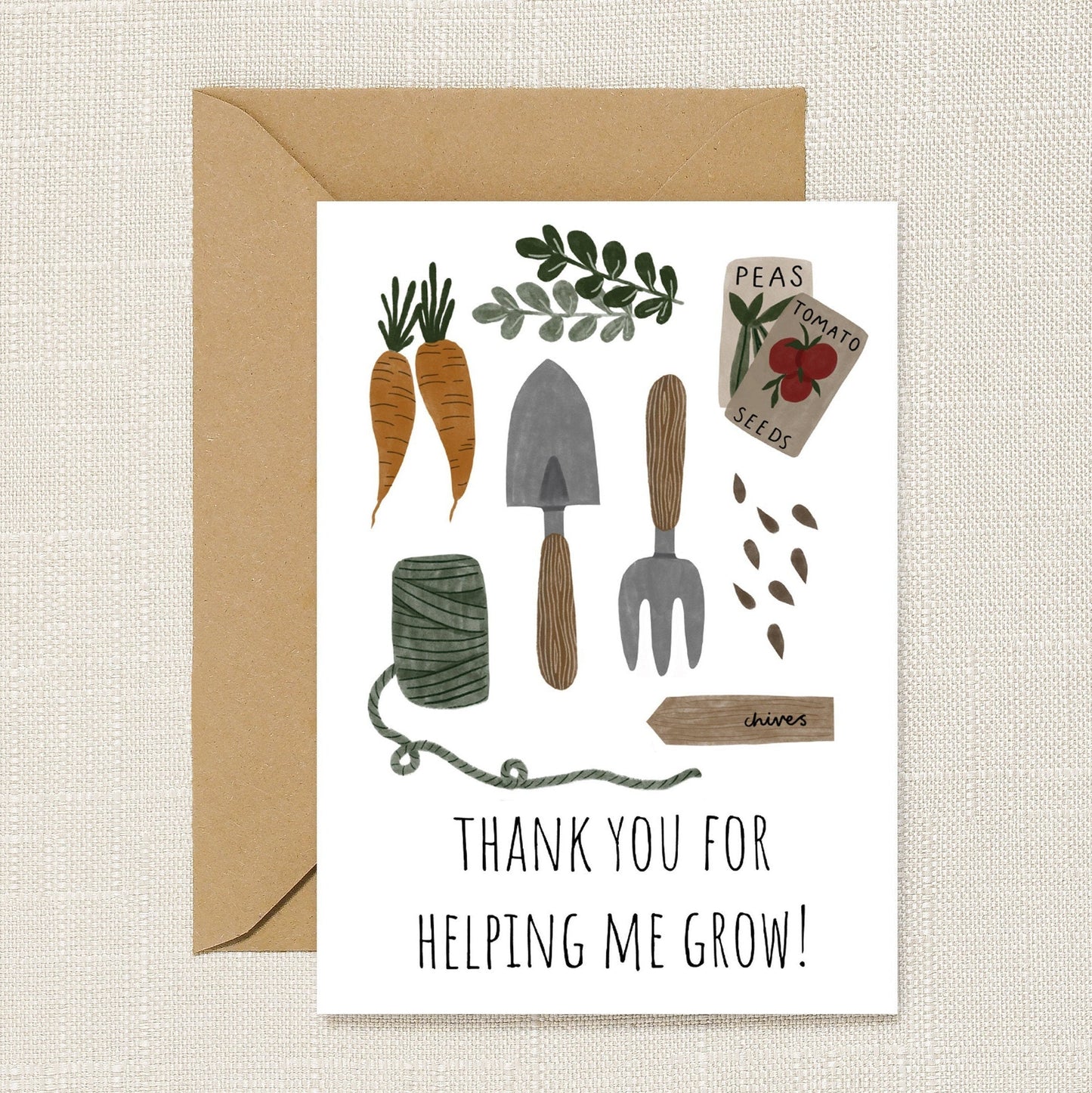 Thank You For Helping Me Grow Card