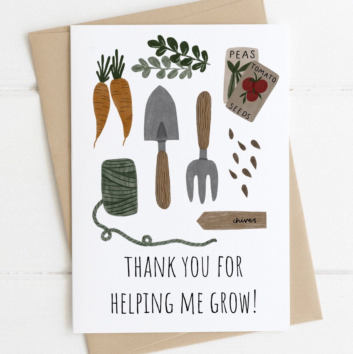 Thank You For Helping Me Grow Card