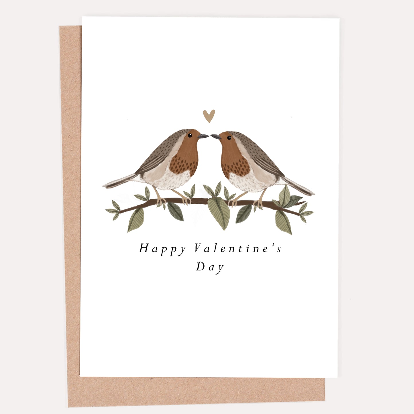 Love Birds Robin Valentine's Day Card