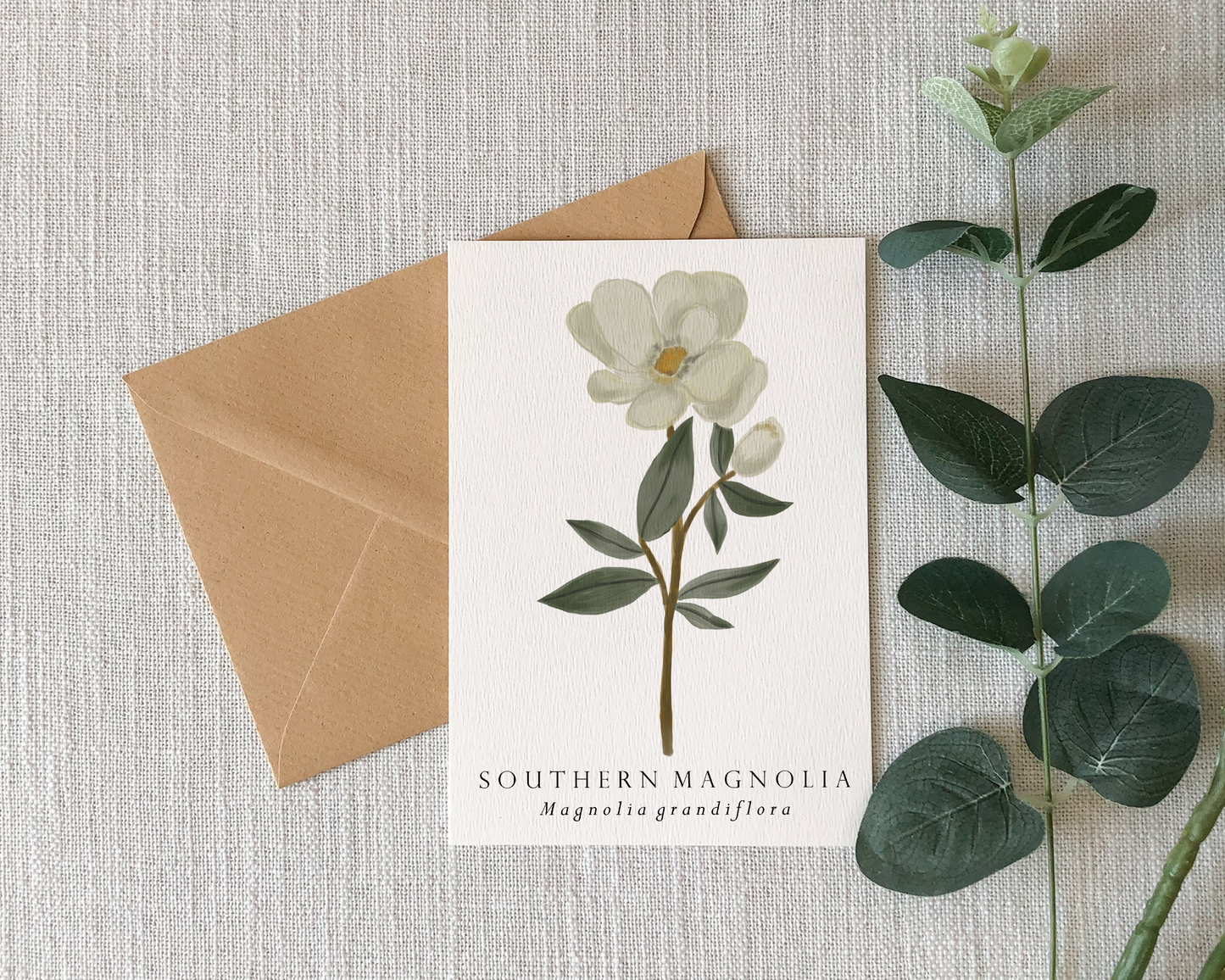 Southern Magnolia Botanical Greeting Card