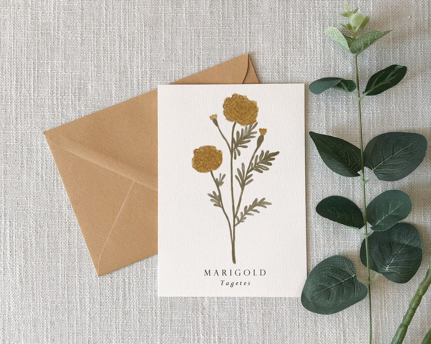 Marigold Botanical Greeting Card