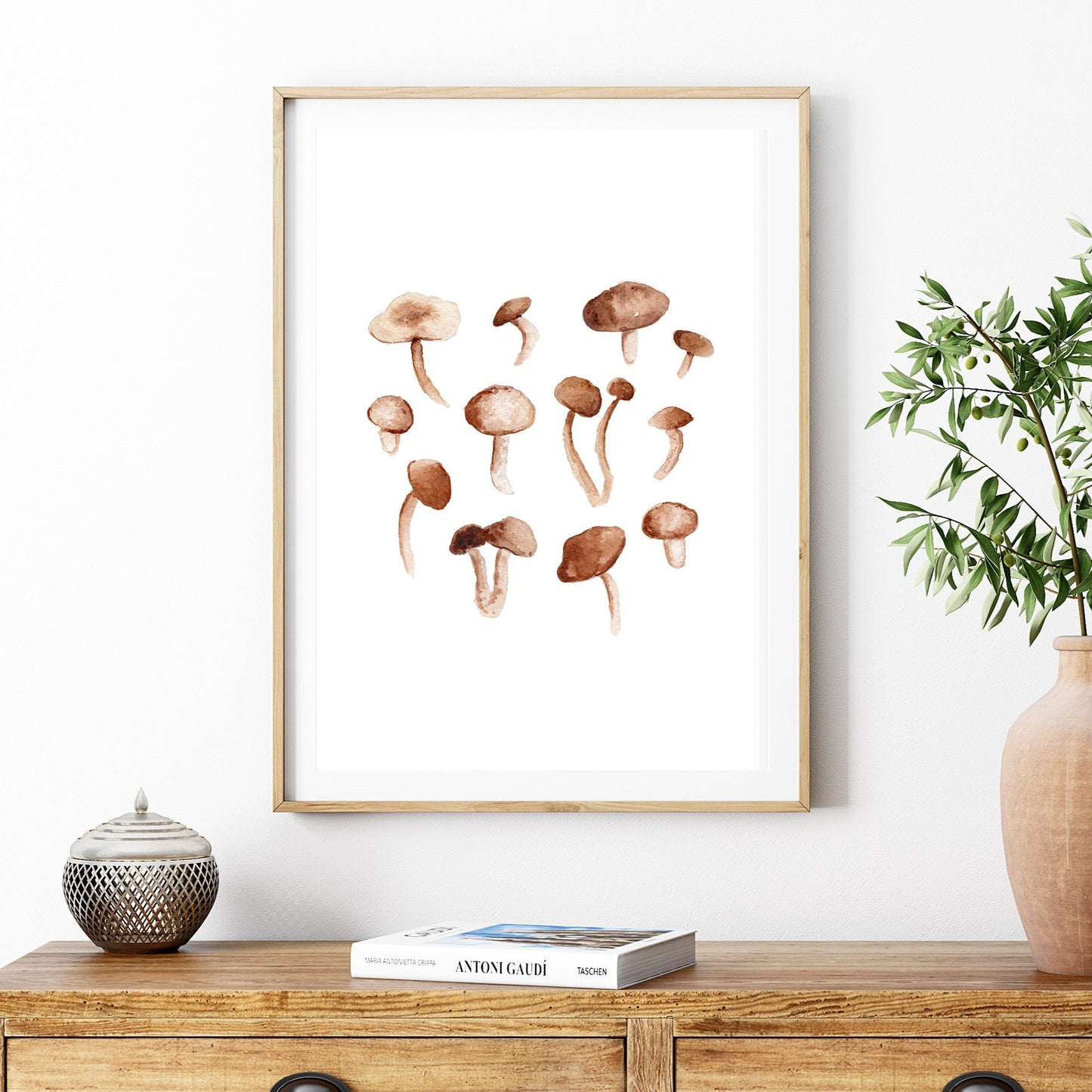 Mushrooms Watercolour Art Print