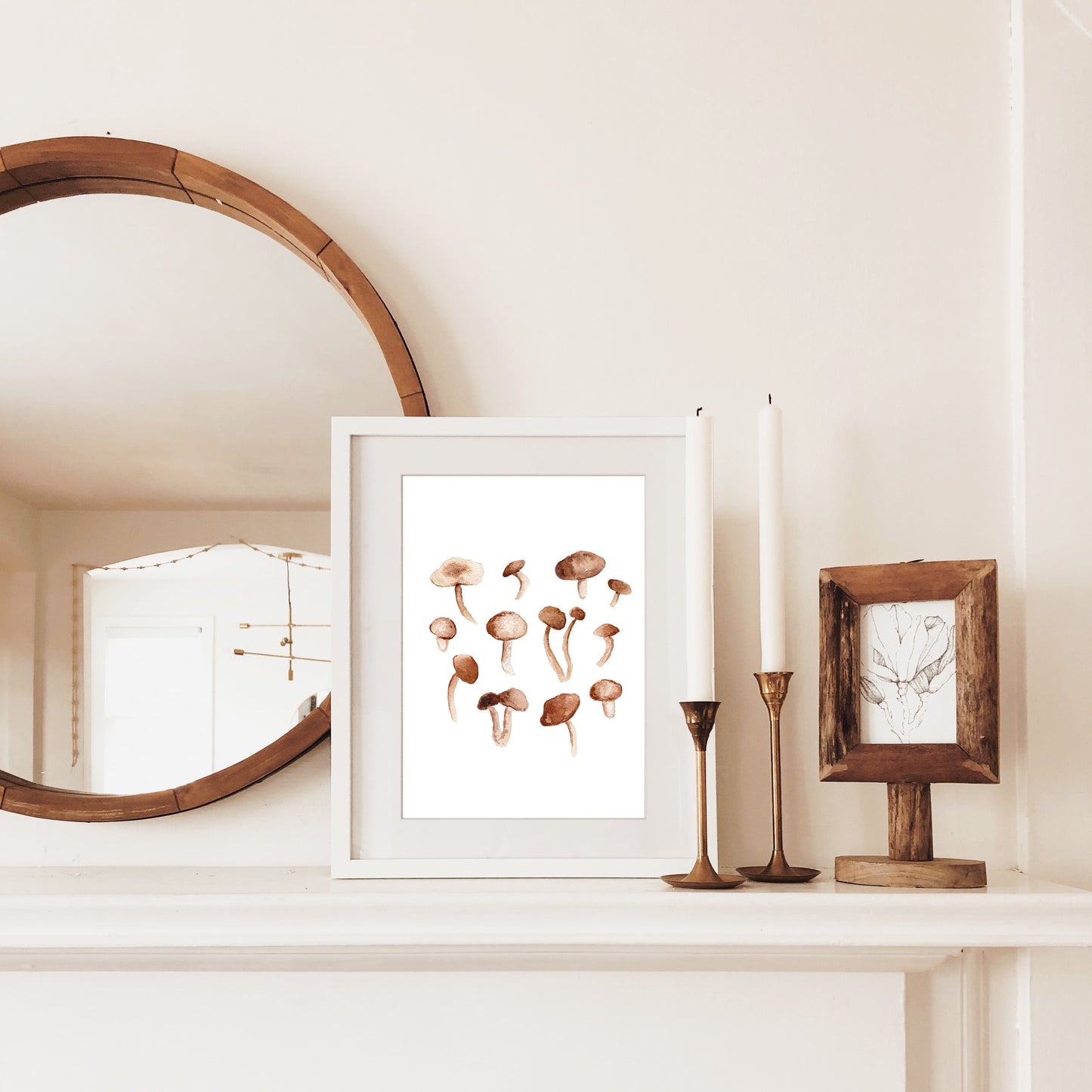 Mushrooms Watercolour Art Print