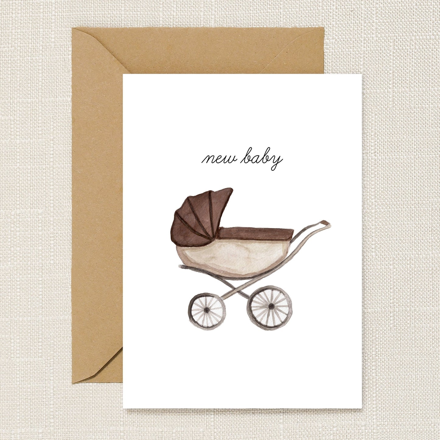 New Baby Pram Greeting Card