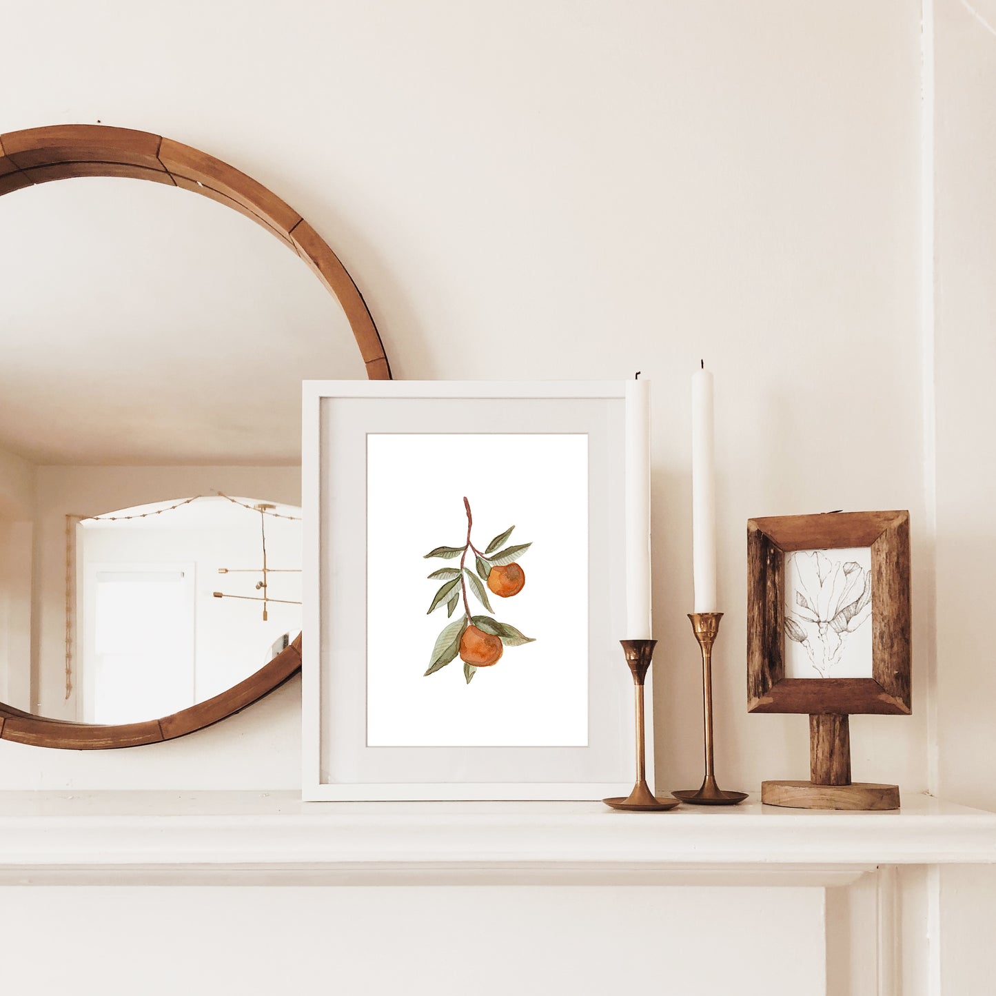 Watercolour Oranges Art Print