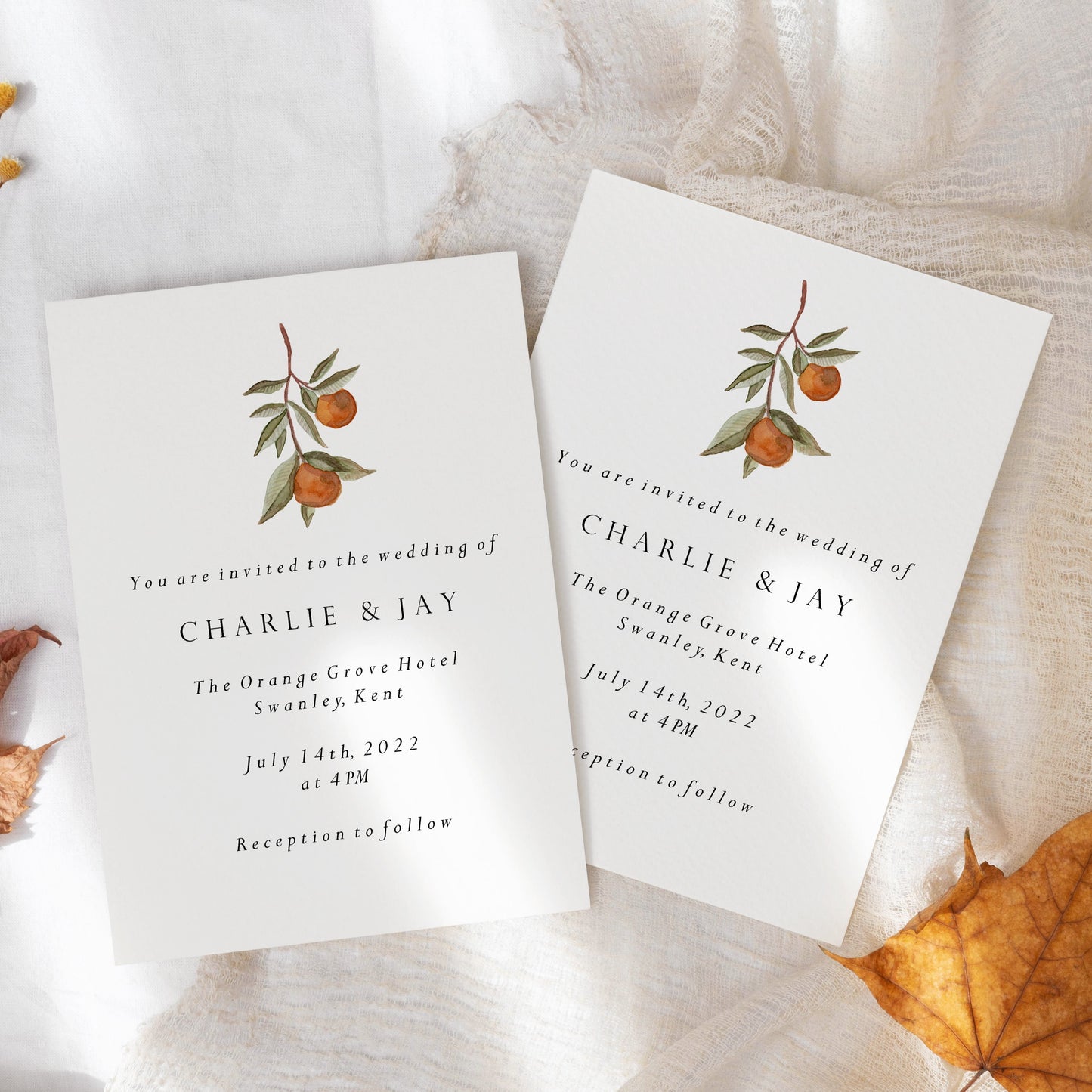 Orange Fruit Wedding Invitation