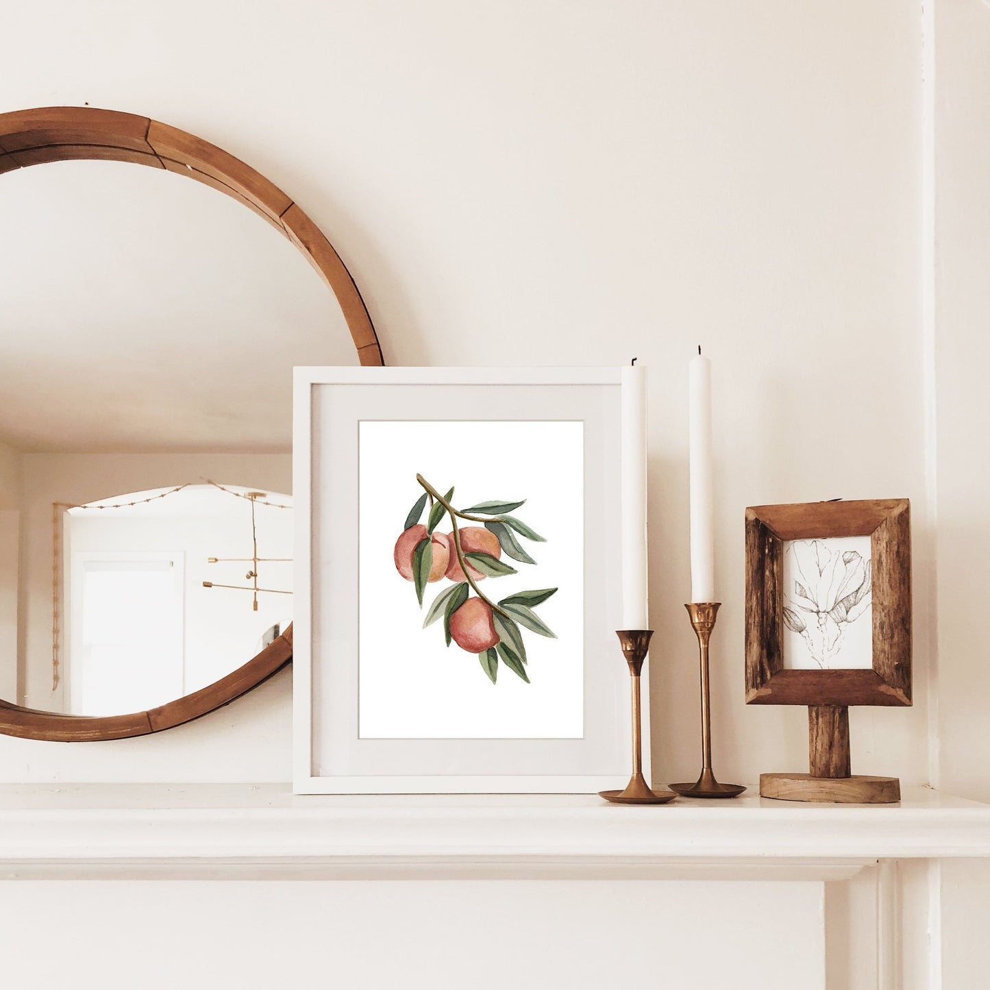 Watercolour Peaches Art Print