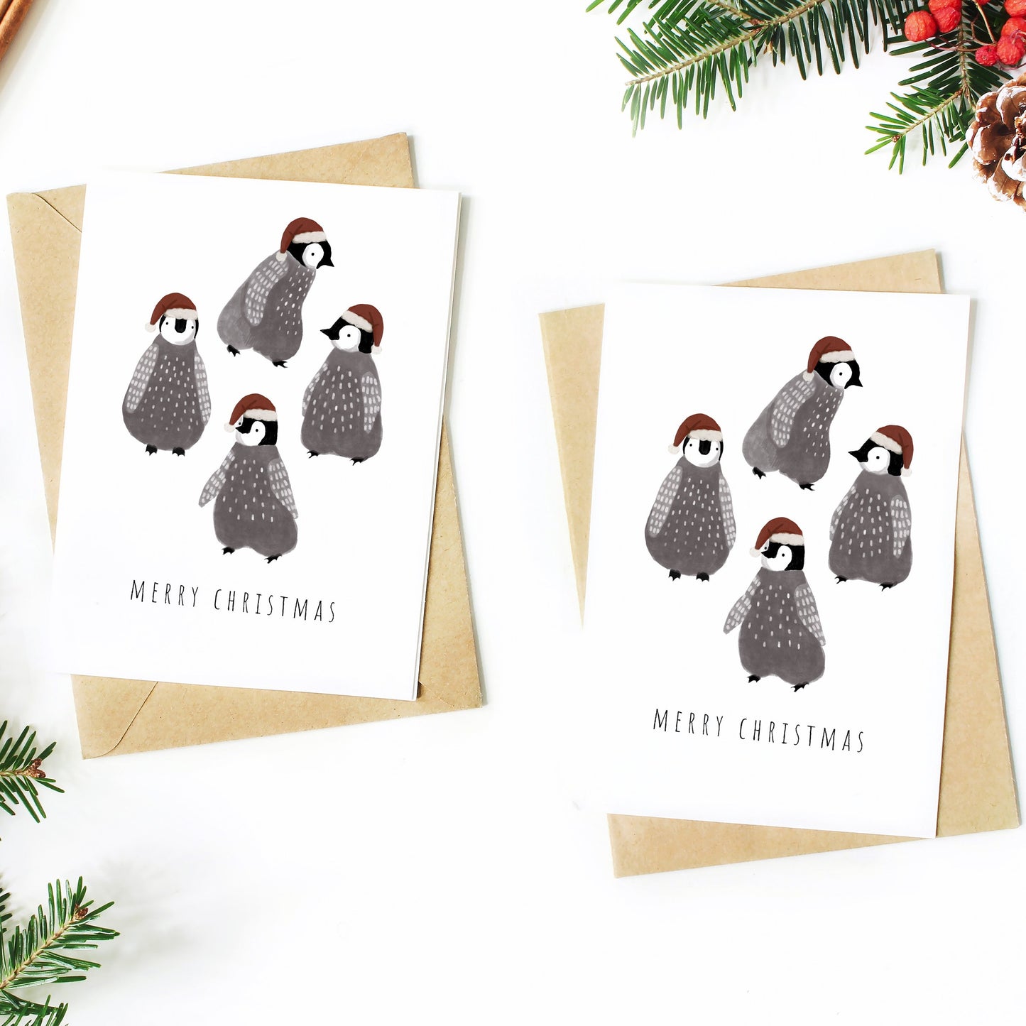 Penguin Chicks Christmas Card