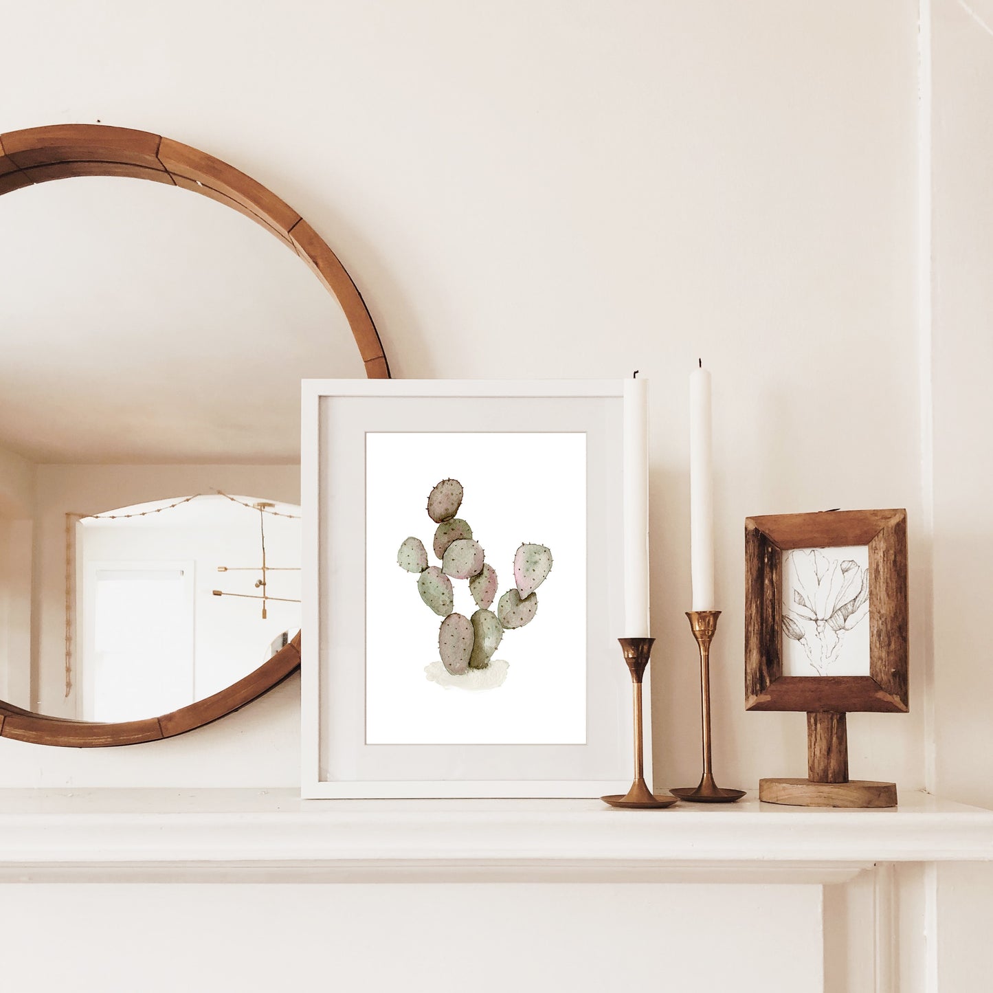 Prickly Pear Cactus Watercolour Art Print