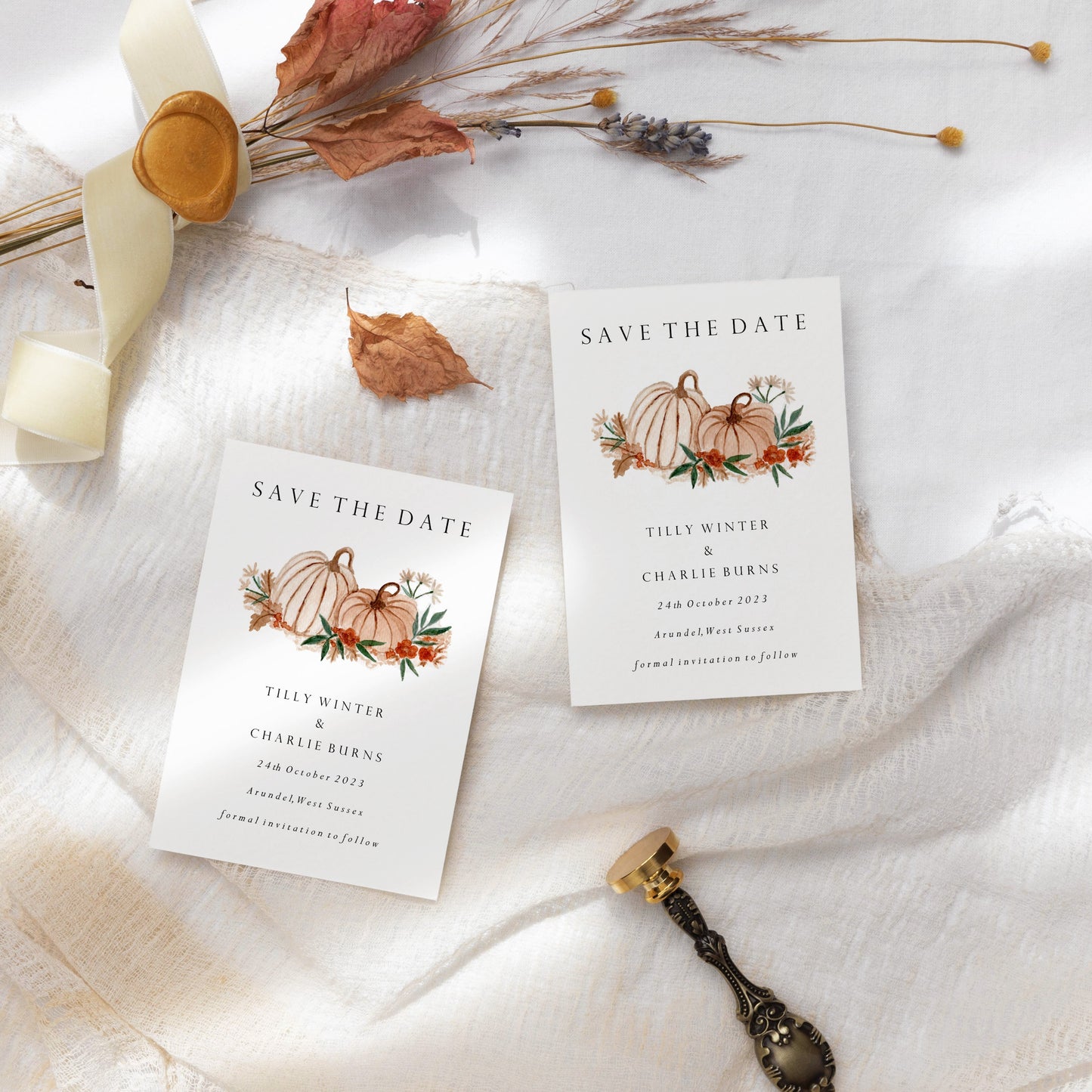 Floral Pumpkin Save the Date