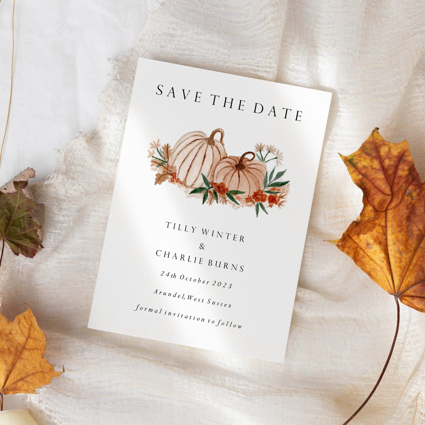 Floral Pumpkin Save the Date