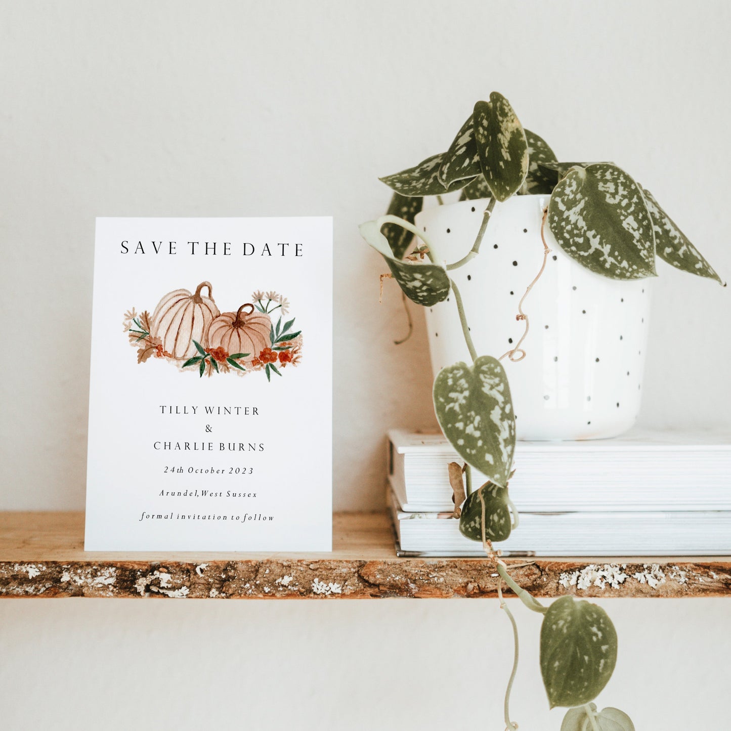 Floral Pumpkin Save the Date
