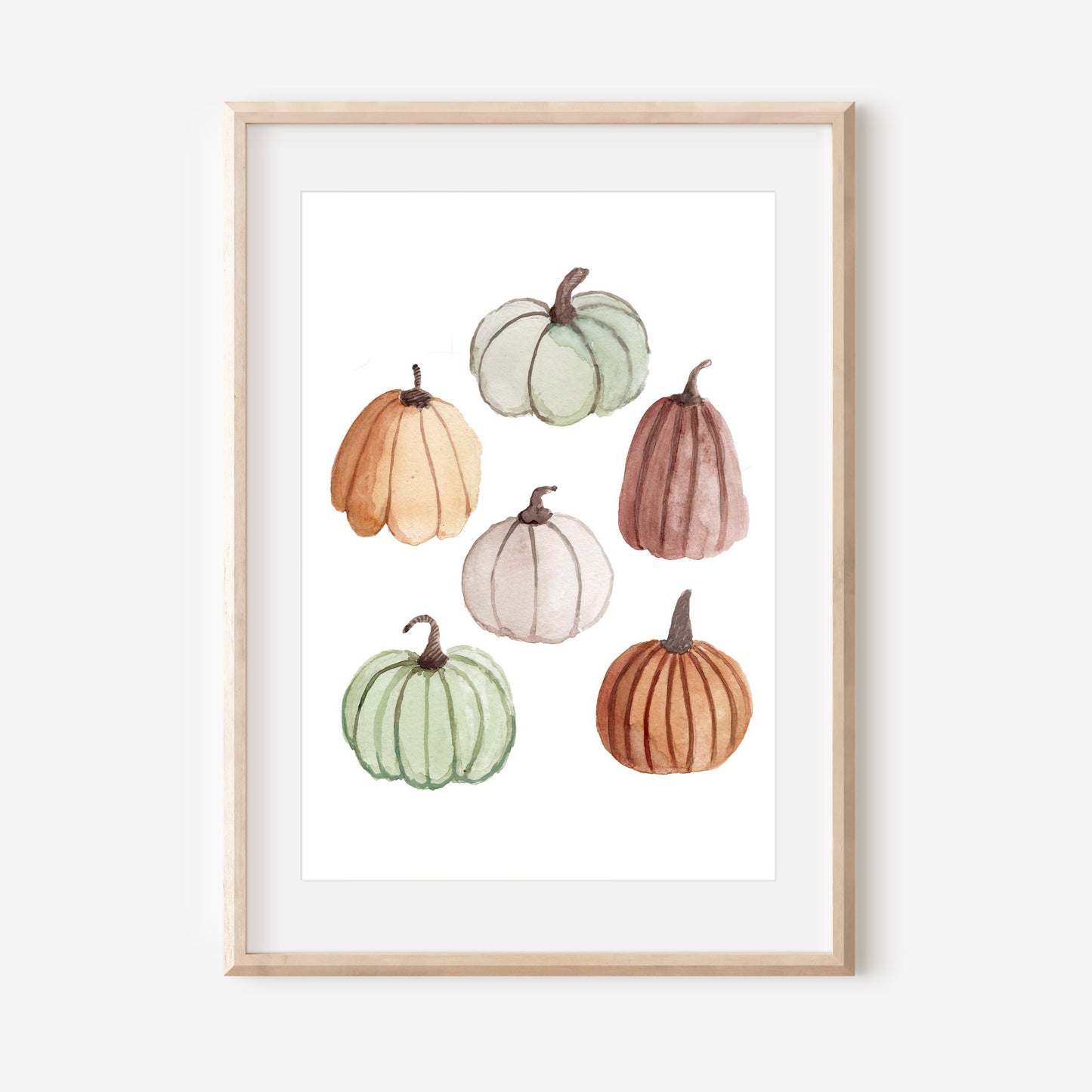 Watercolour Pumpkins Art Print