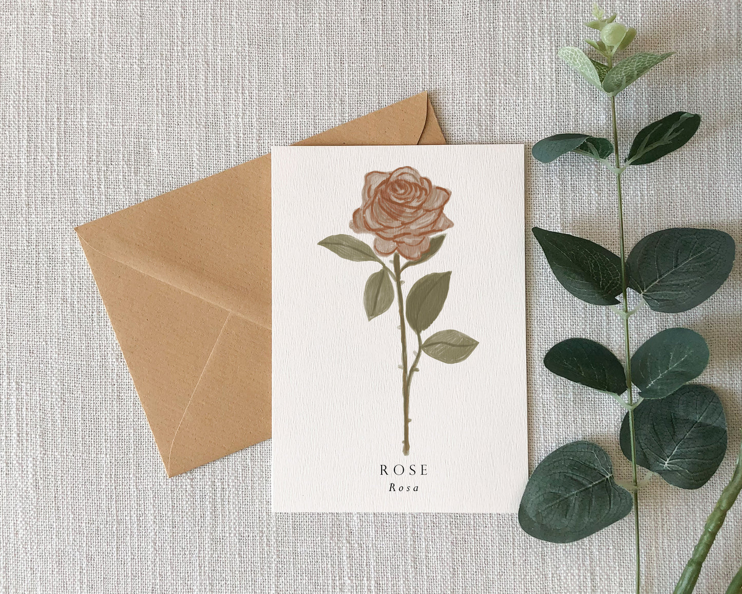 Vintage Rose Botanical Greeting Card