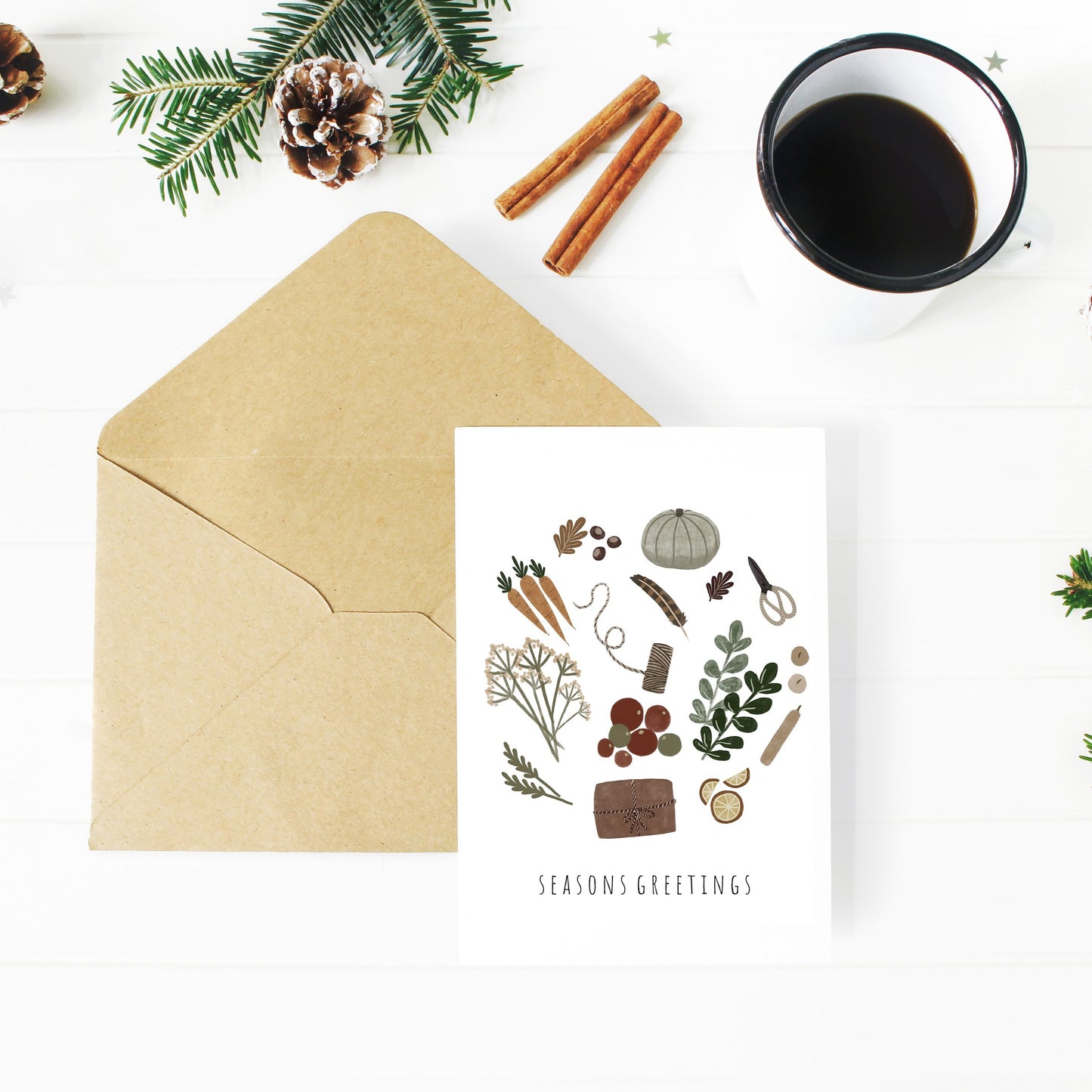 Seasons Greetings Winter Goods Christmas Card