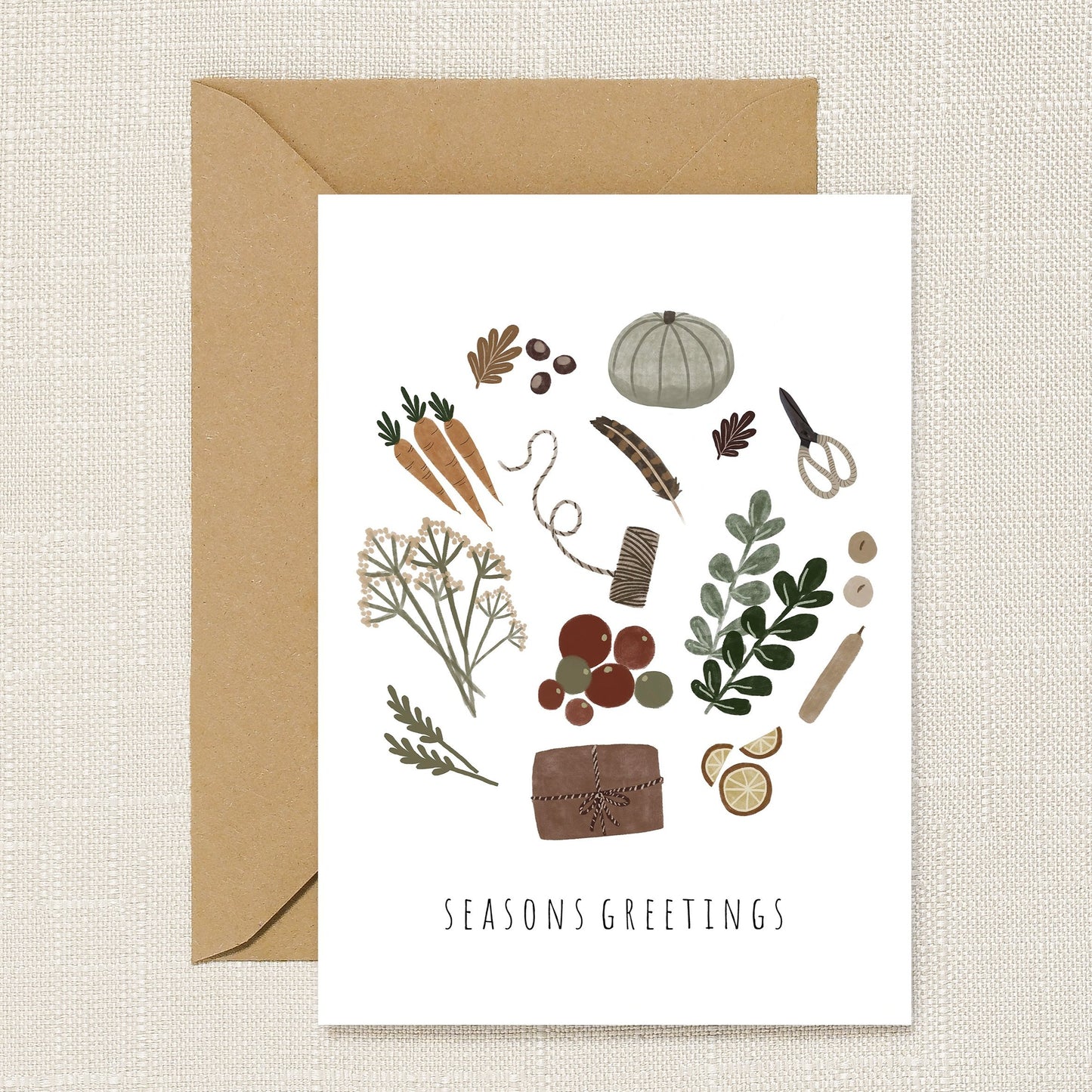 Seasons Greetings Winter Goods Christmas Card